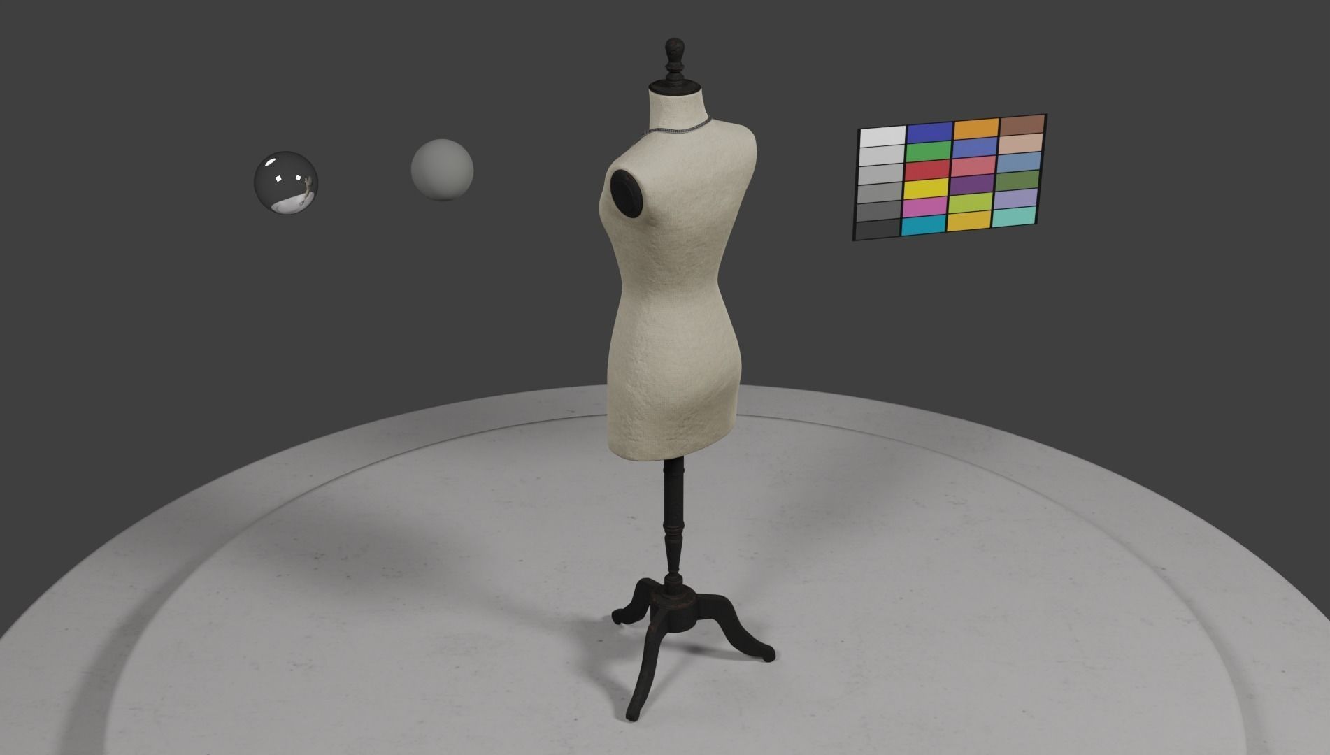 Rustic Atelier Mannequin with a Measuring Tape 3D model_7