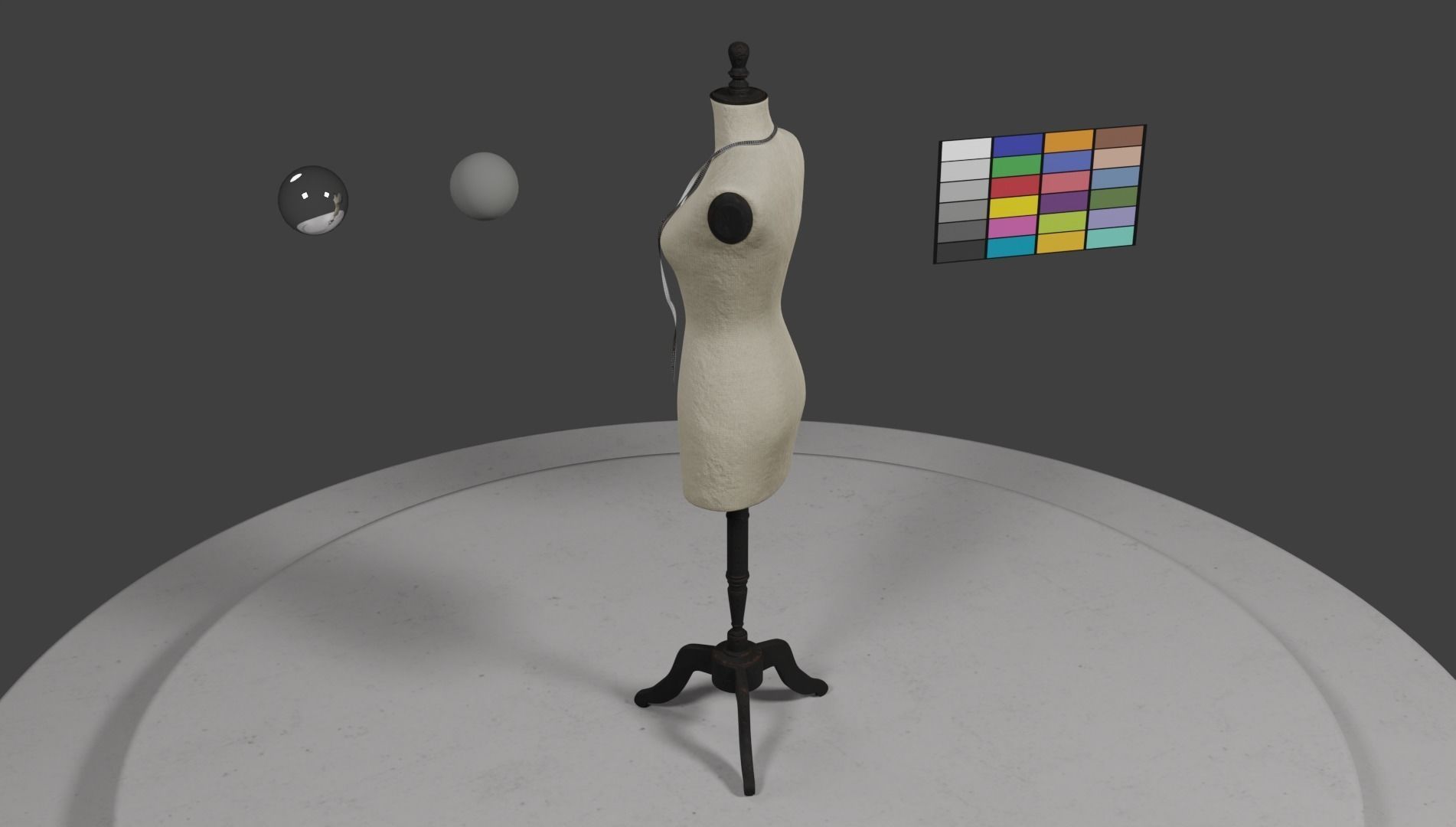 Rustic Atelier Mannequin with a Measuring Tape 3D model_8