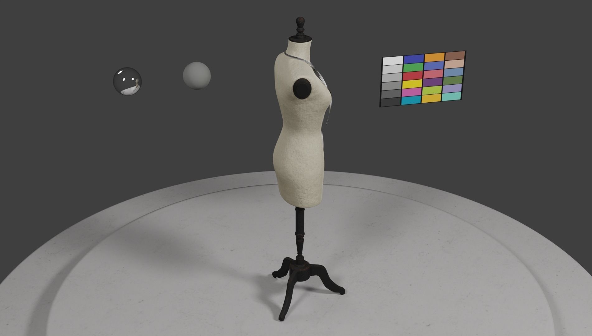 Rustic Atelier Mannequin with a Measuring Tape 3D model_3