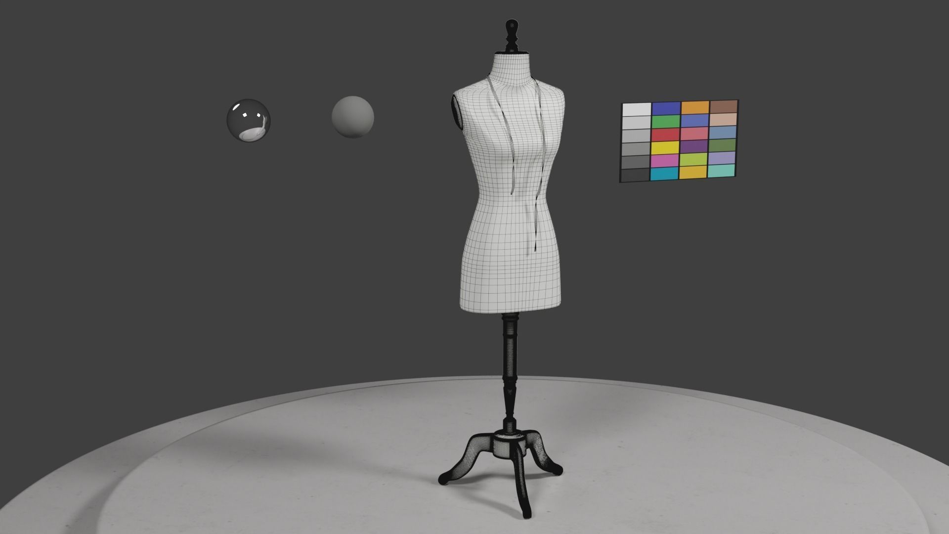 Rustic Atelier Mannequin with a Measuring Tape 3D model_21
