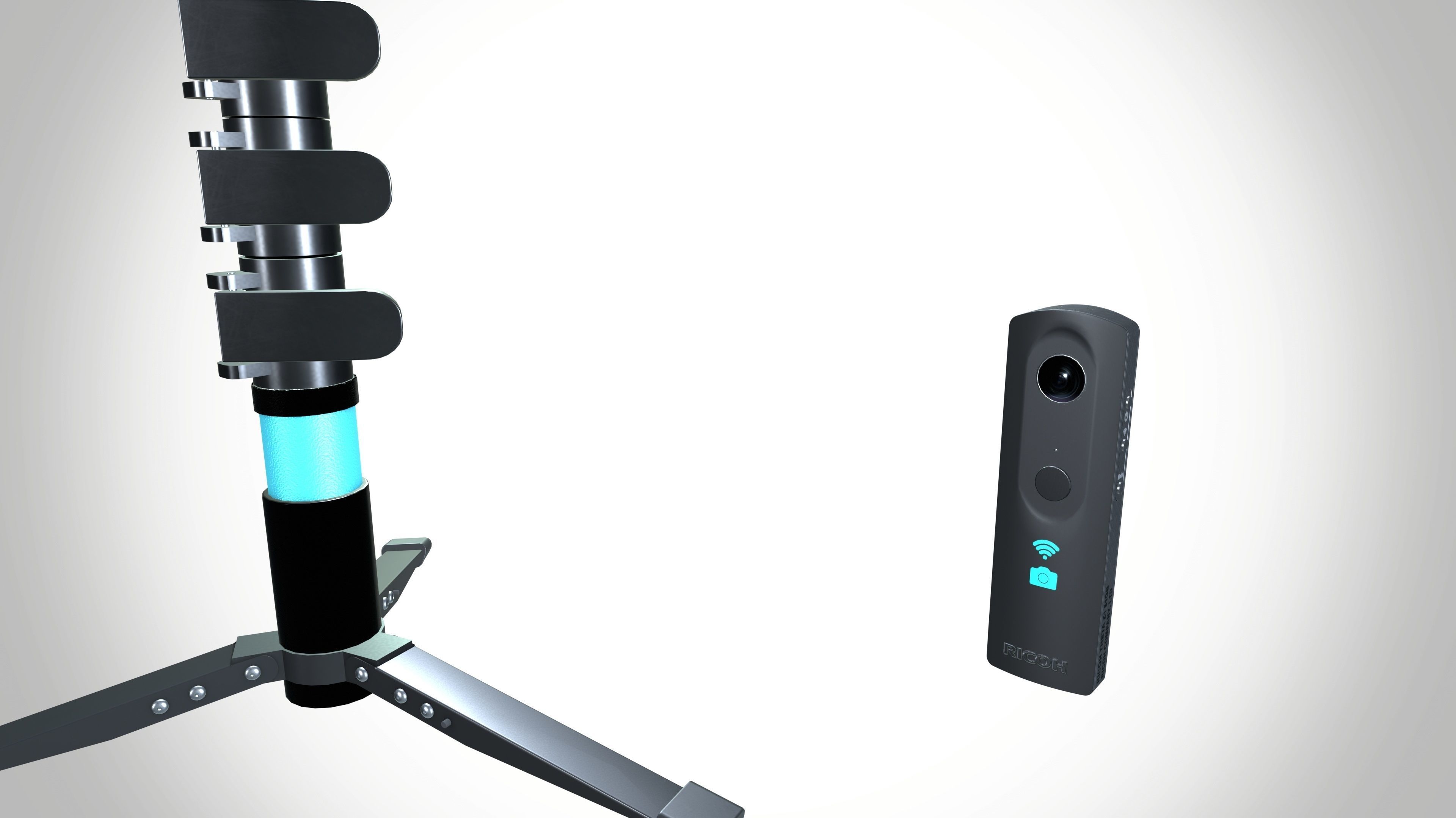 Ricoh theta with Stand 3D model_3