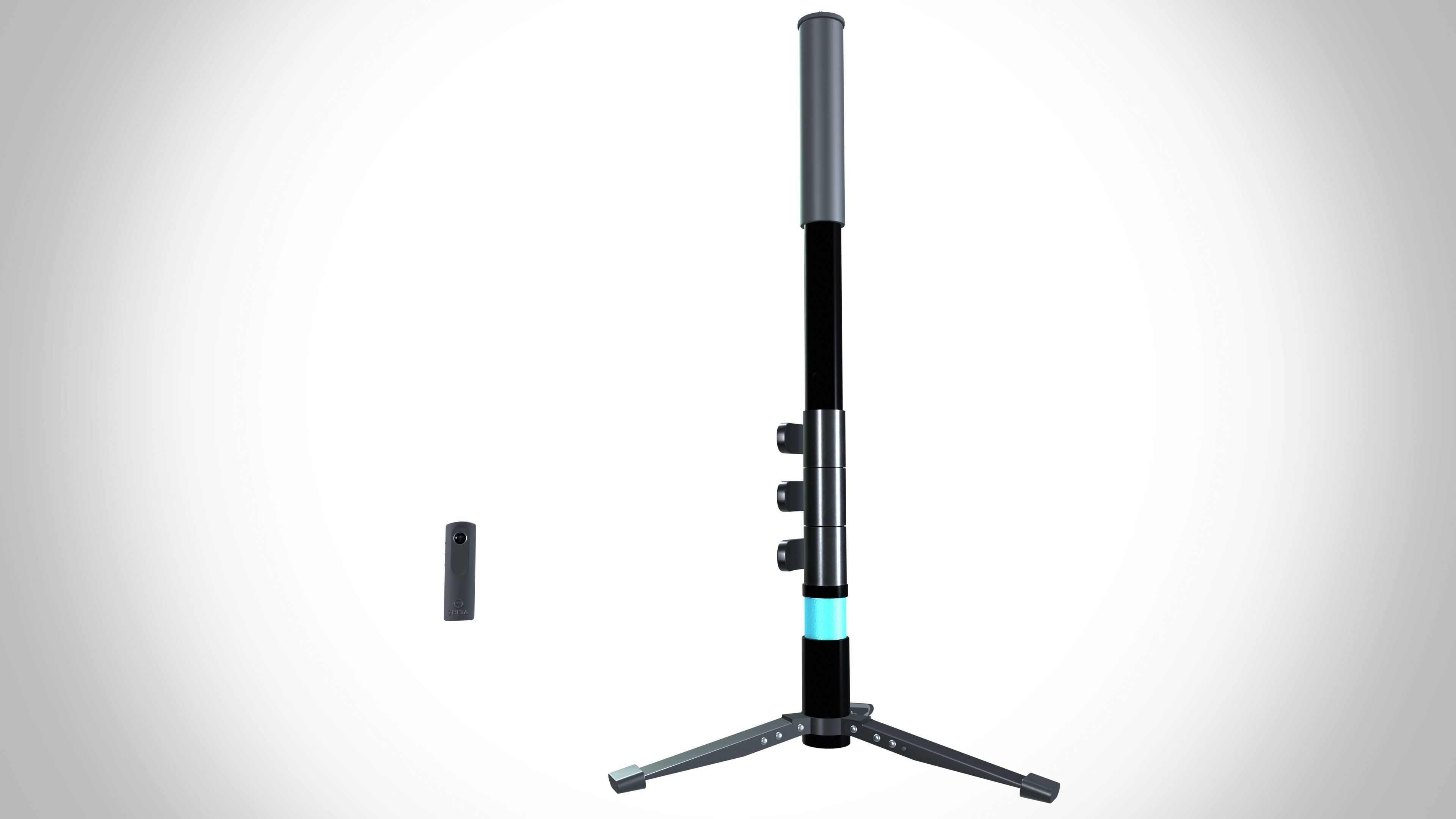 Ricoh theta with Stand 3D model_7