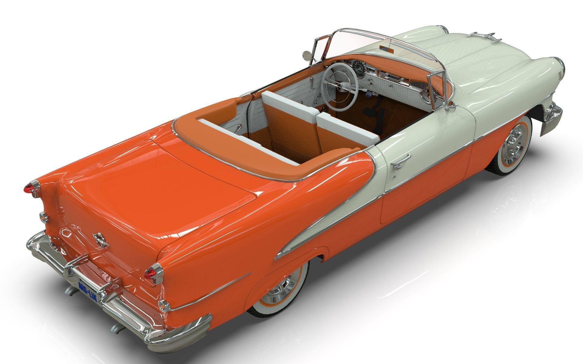 Oldsmobile 88 Convertible 1955 Low-poly 3D model_4