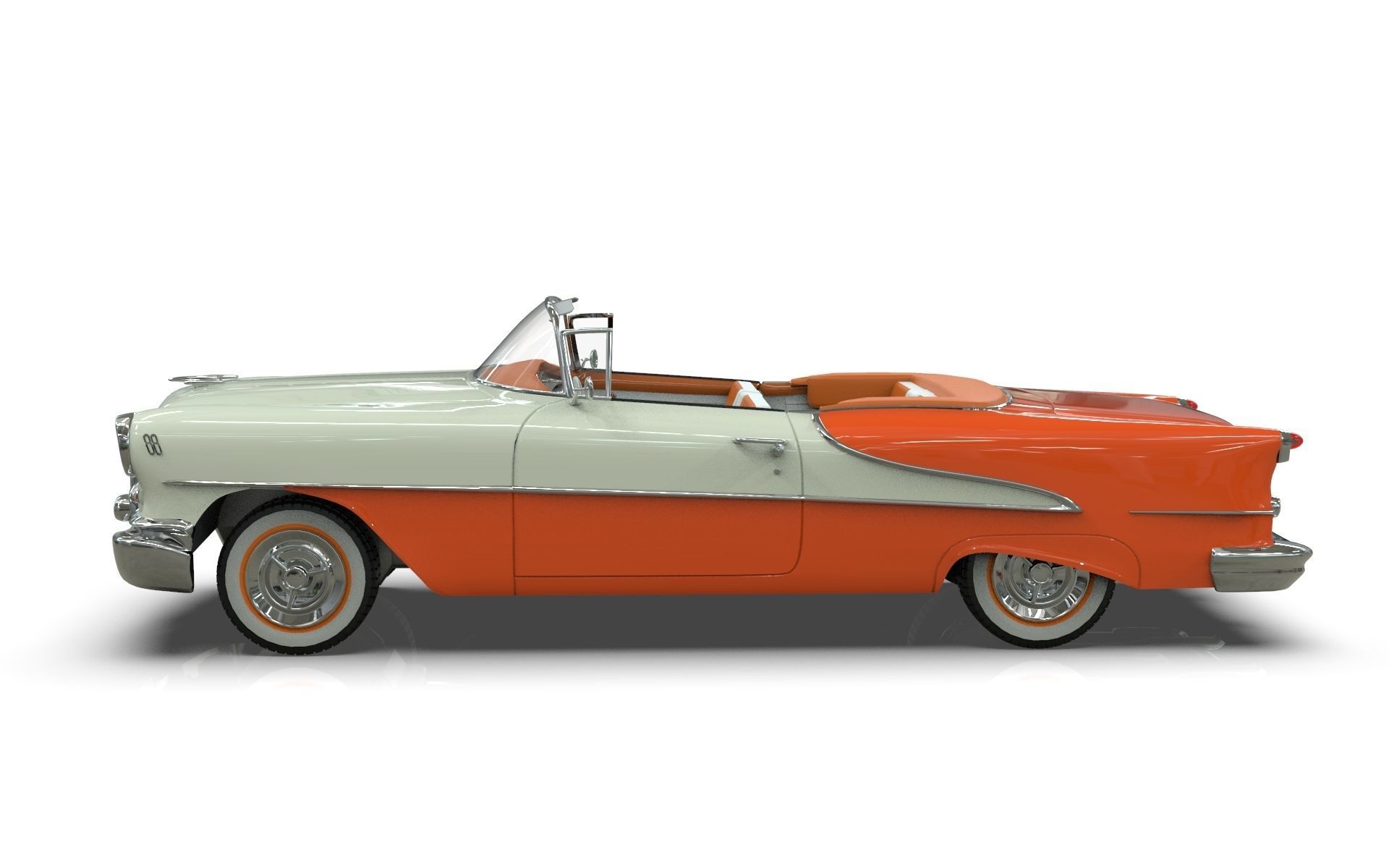 Oldsmobile 88 Convertible 1955 Low-poly 3D model_2