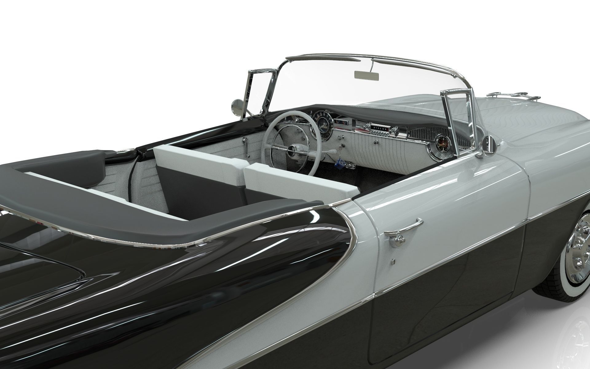 Oldsmobile 88 Convertible 1955 Low-poly 3D model_10