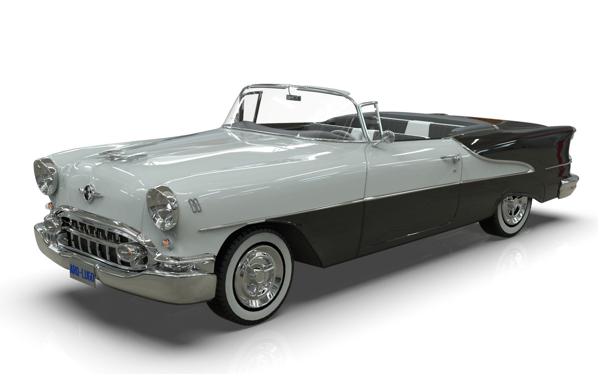 Oldsmobile 88 Convertible 1955 Low-poly 3D model_8