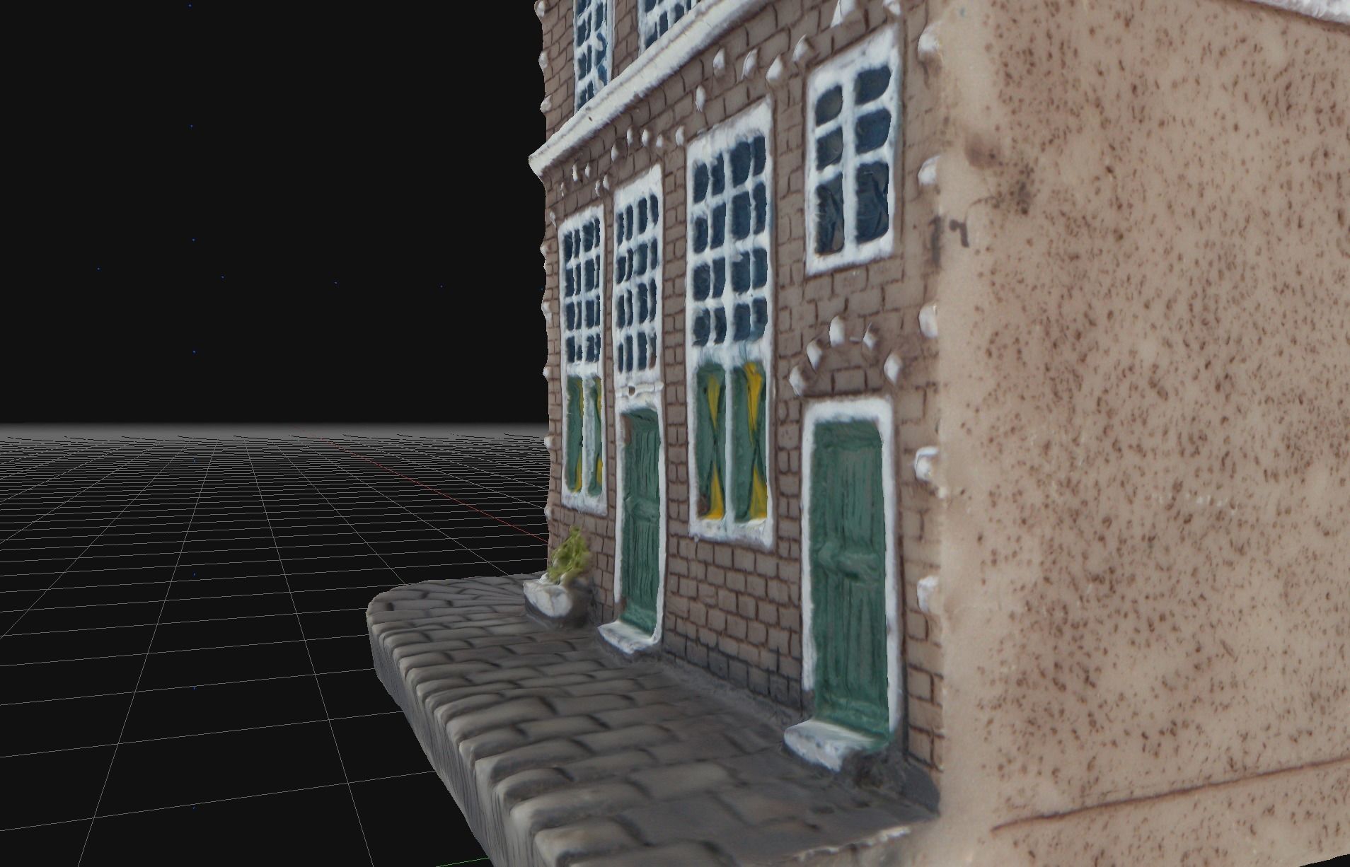 House 2 old hand made stone house based of off Amsterdam 3D model_5