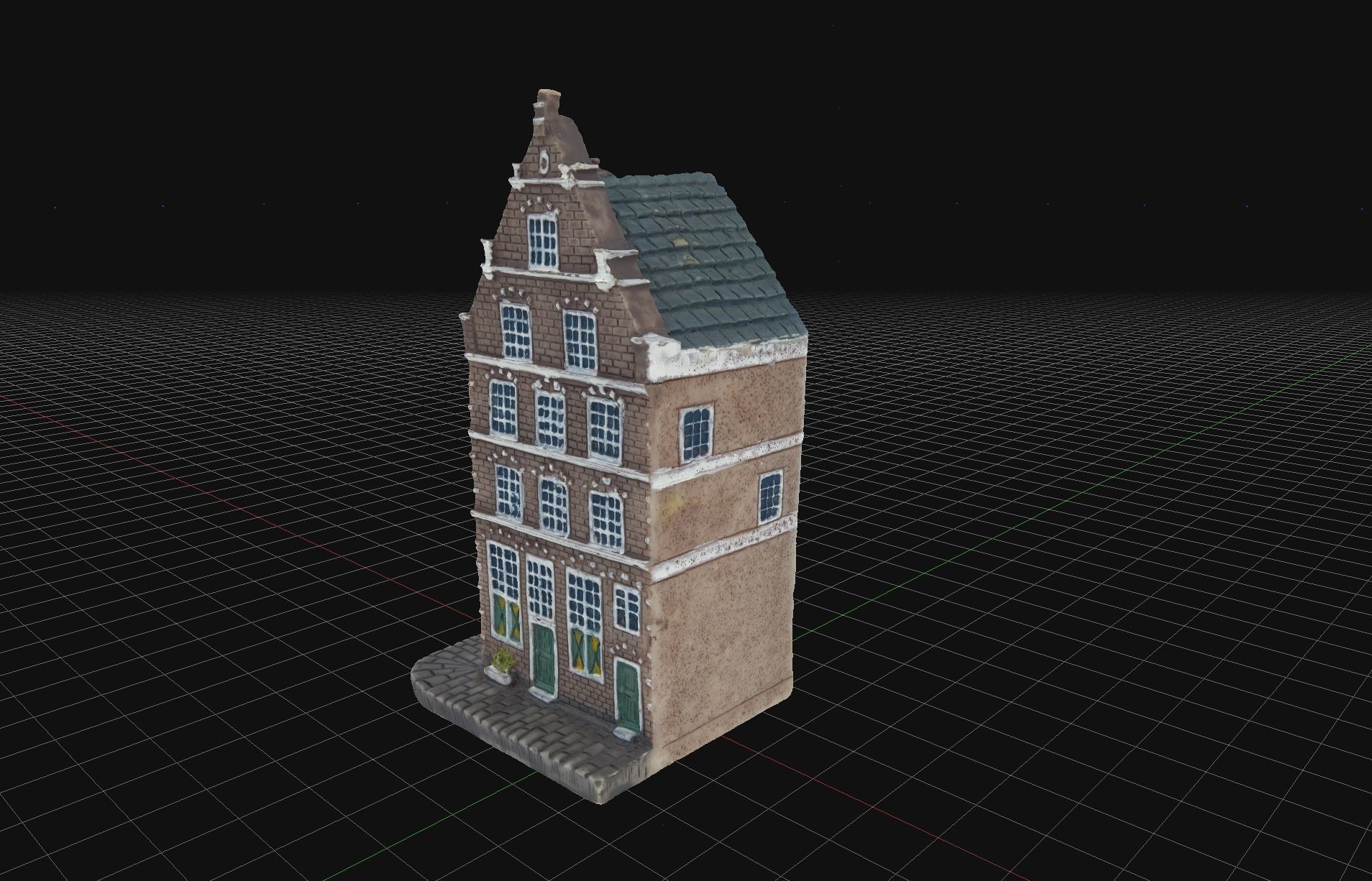 House 2 old hand made stone house based of off Amsterdam 3D model_1