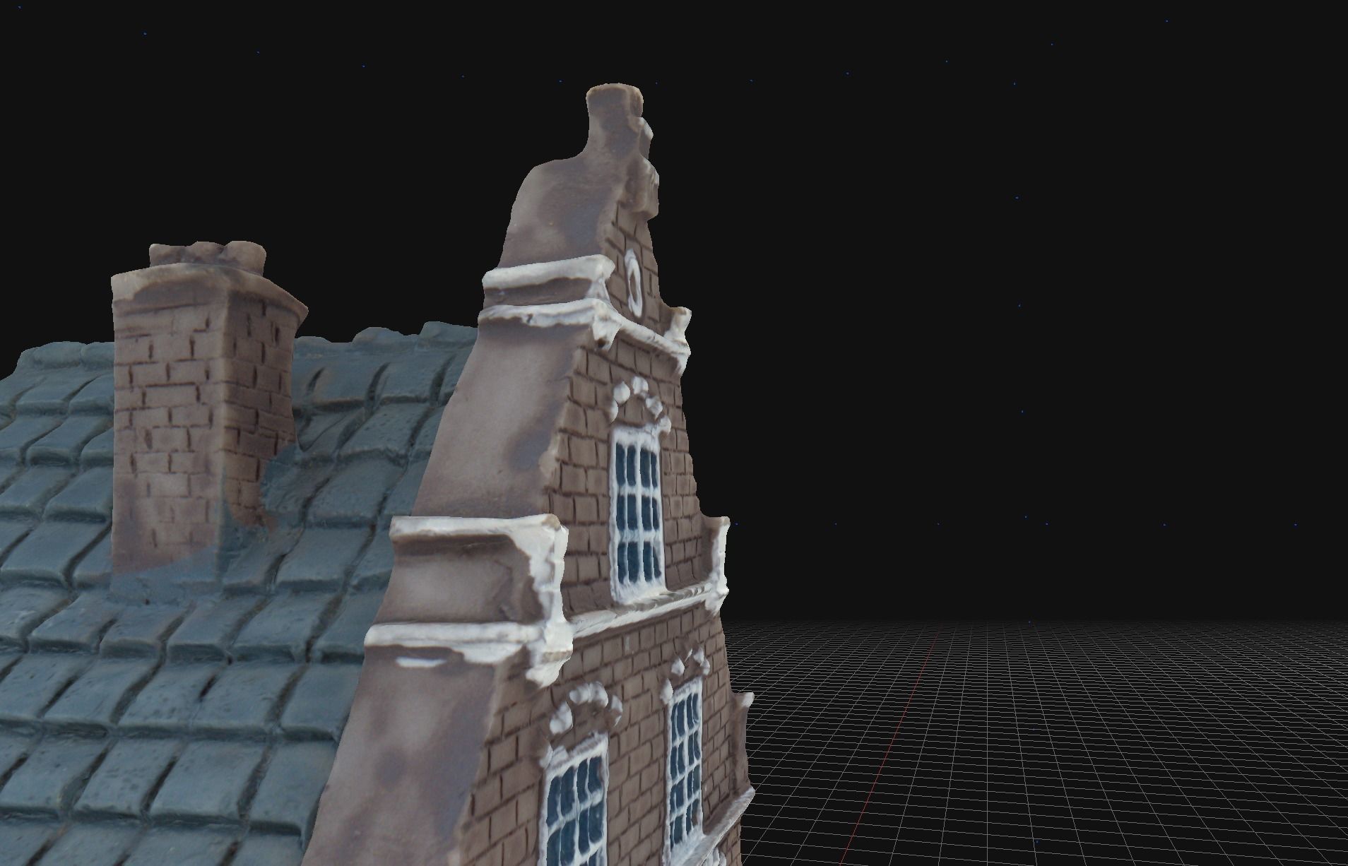 House 2 old hand made stone house based of off Amsterdam 3D model_4