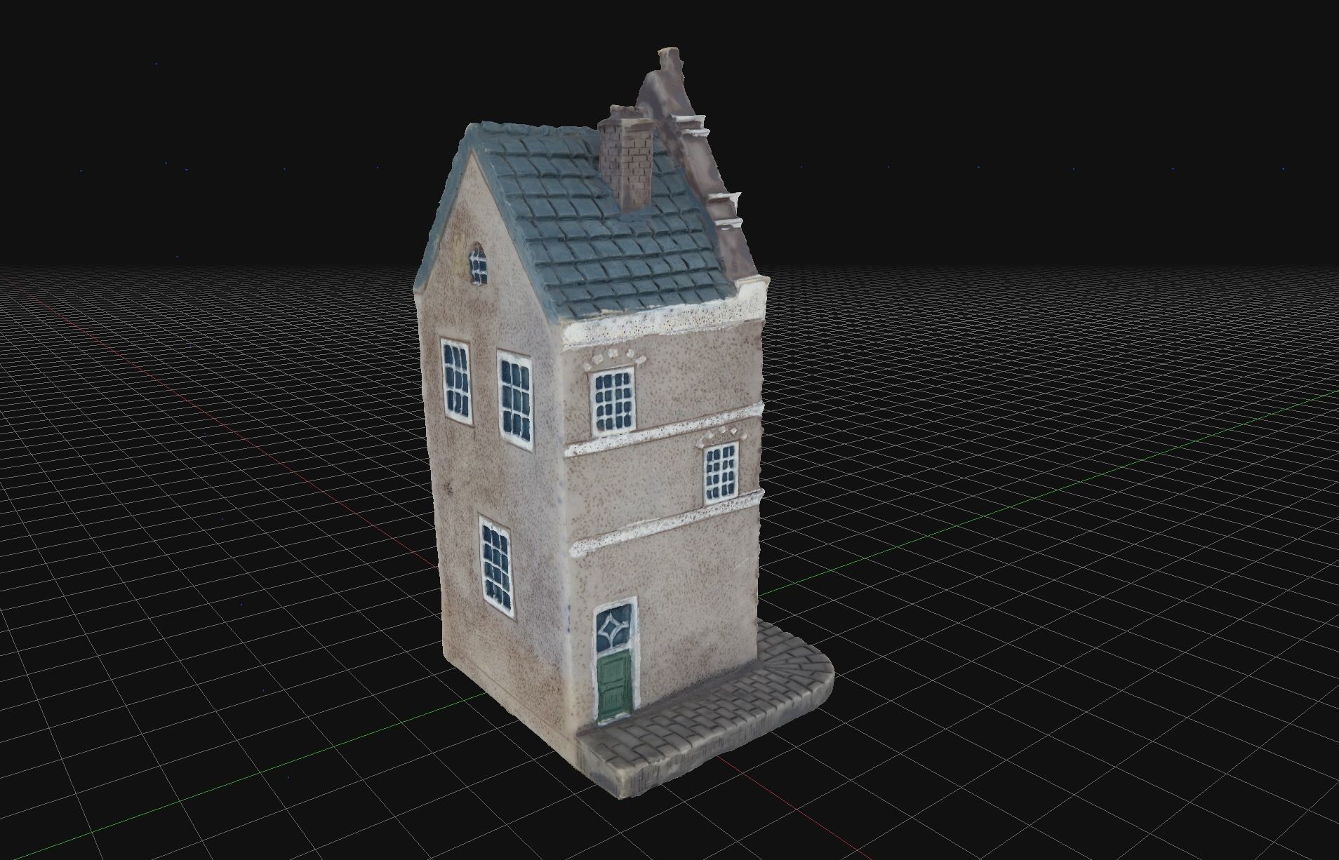 House 2 old hand made stone house based of off Amsterdam 3D model_3