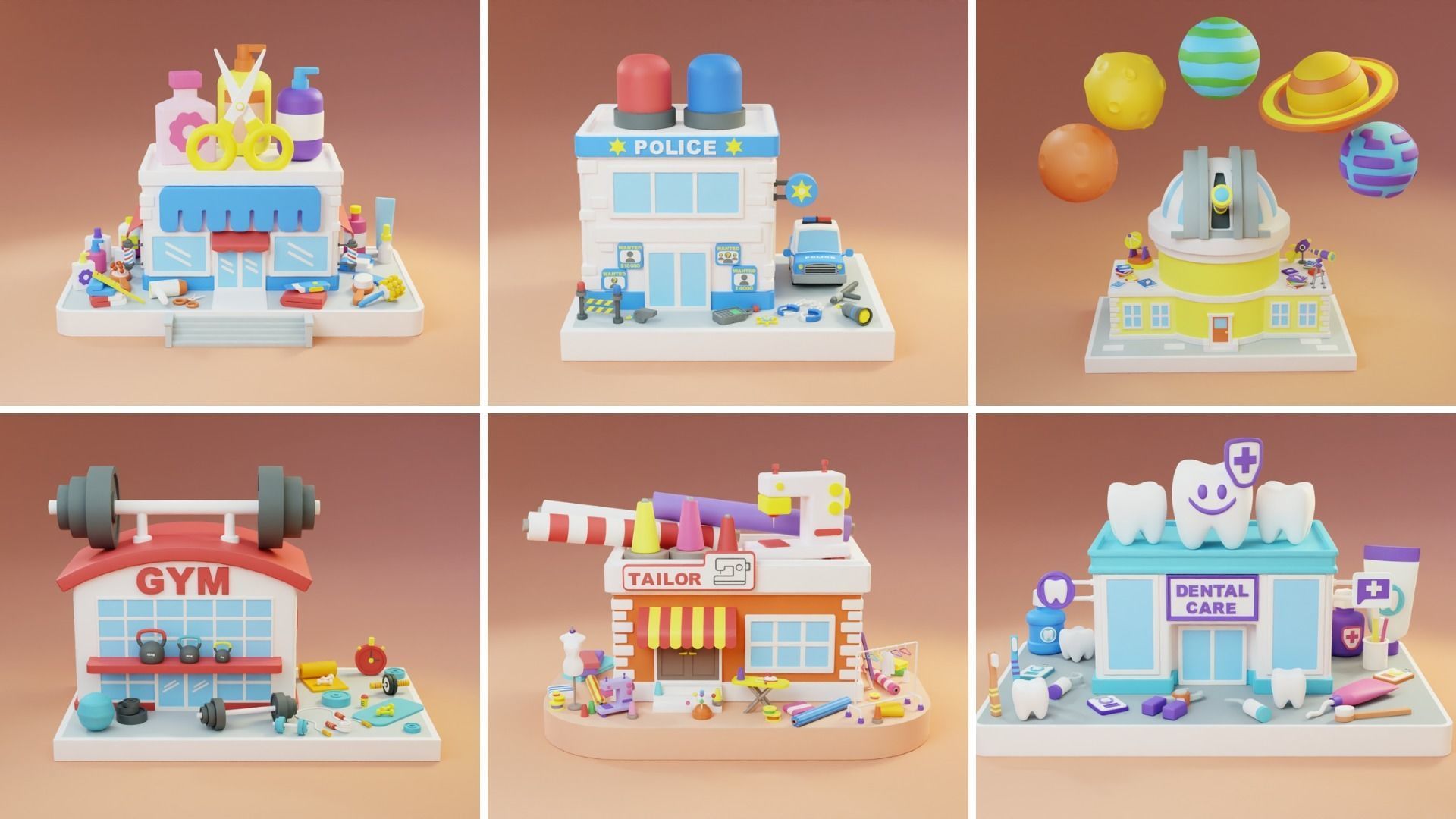 MEGA PACK Cozy Cartoon World Exterior Low-poly 3D model_10