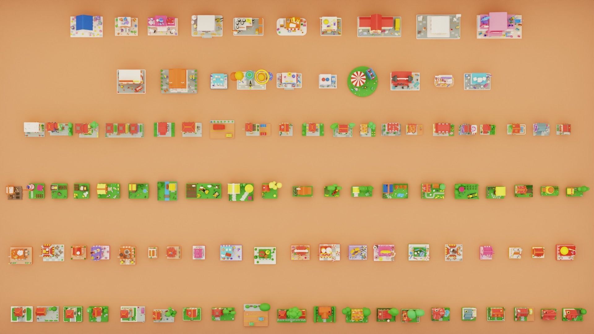 MEGA PACK Cozy Cartoon World Exterior Low-poly 3D model_20