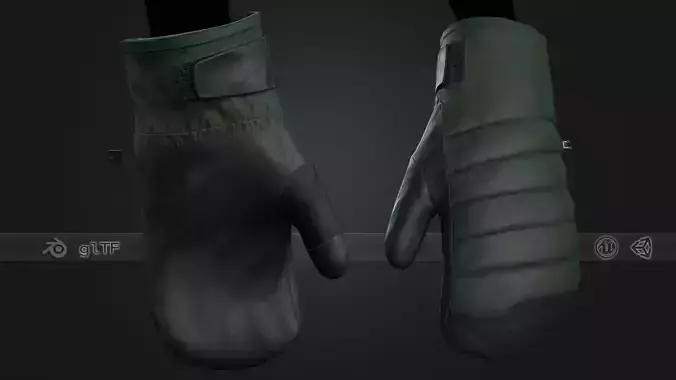 Green And Black Snowboard Gloves 