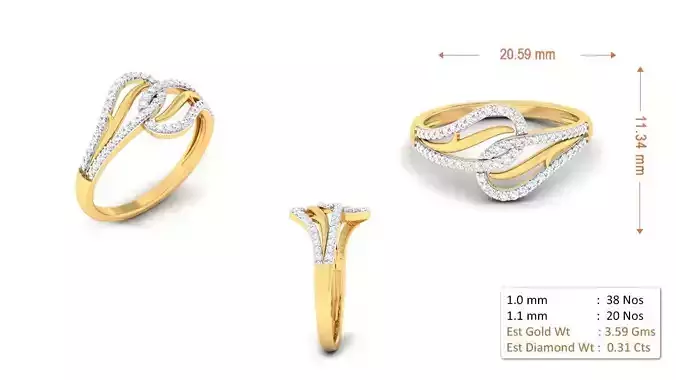 Diamond Ring for Women 3D print model