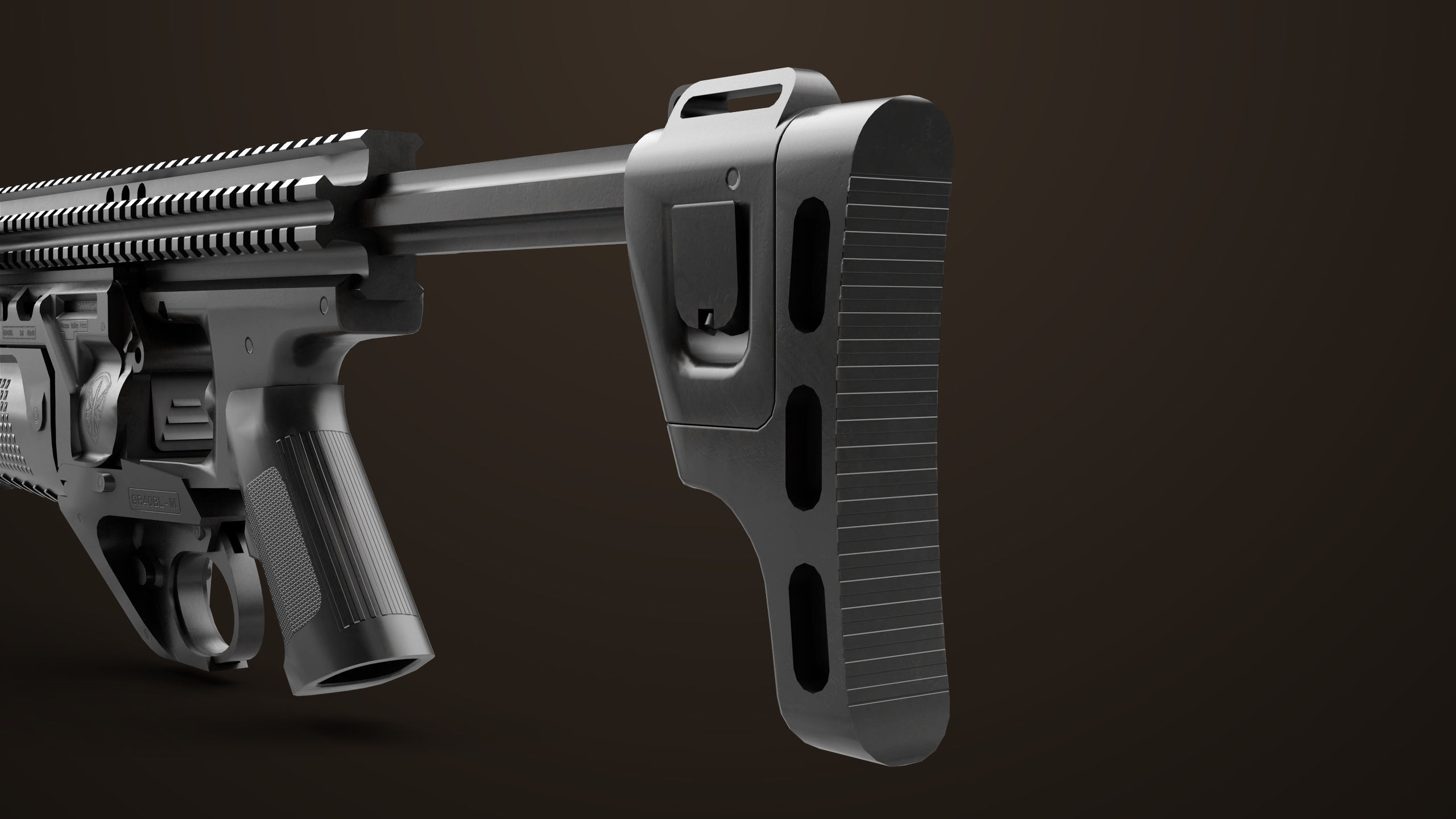 Grenade Launcher 05 Black All PBR Unity UE Textures Low-poly 3D model_21