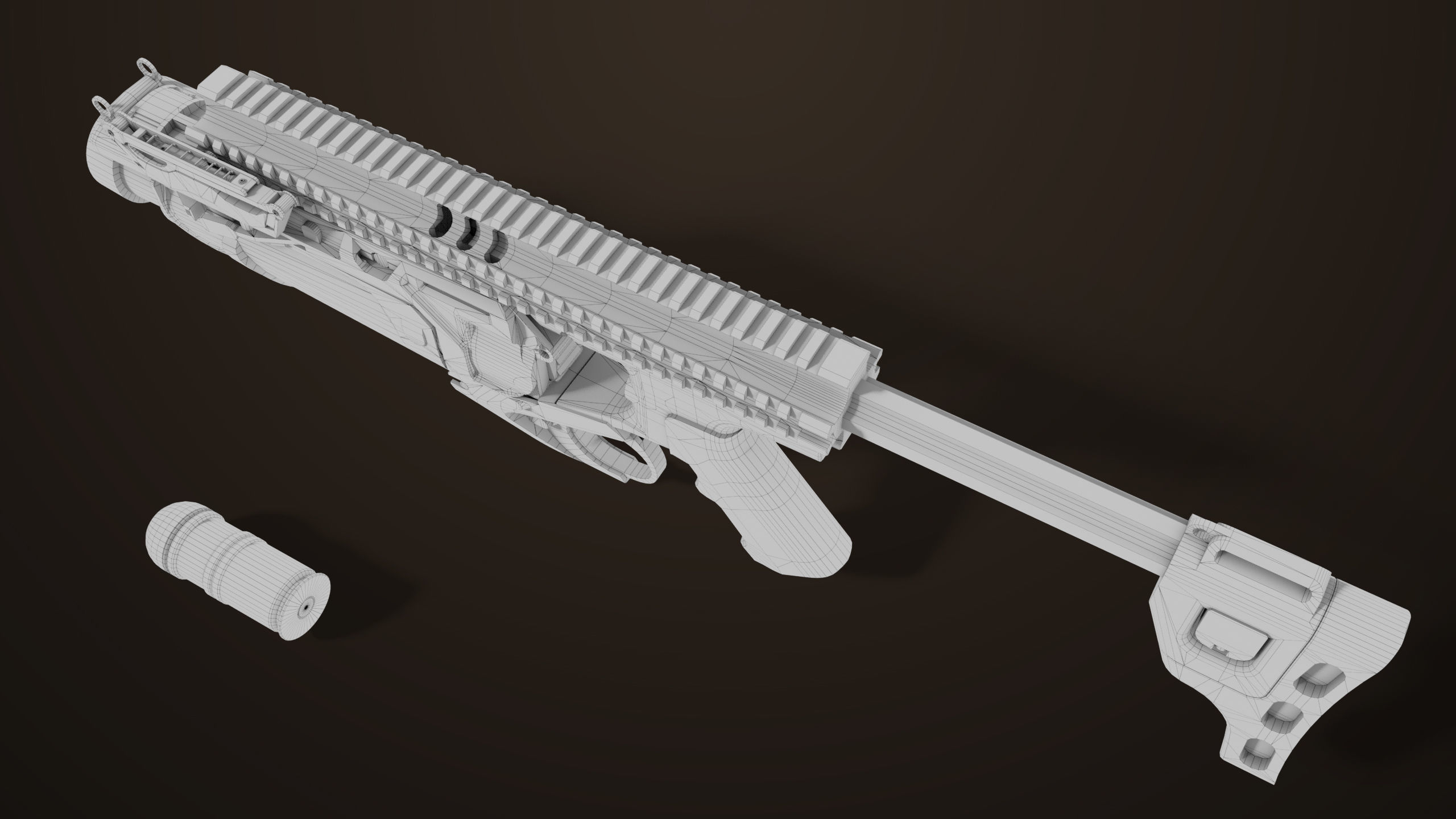 Grenade Launcher 05 Black All PBR Unity UE Textures Low-poly 3D model_40