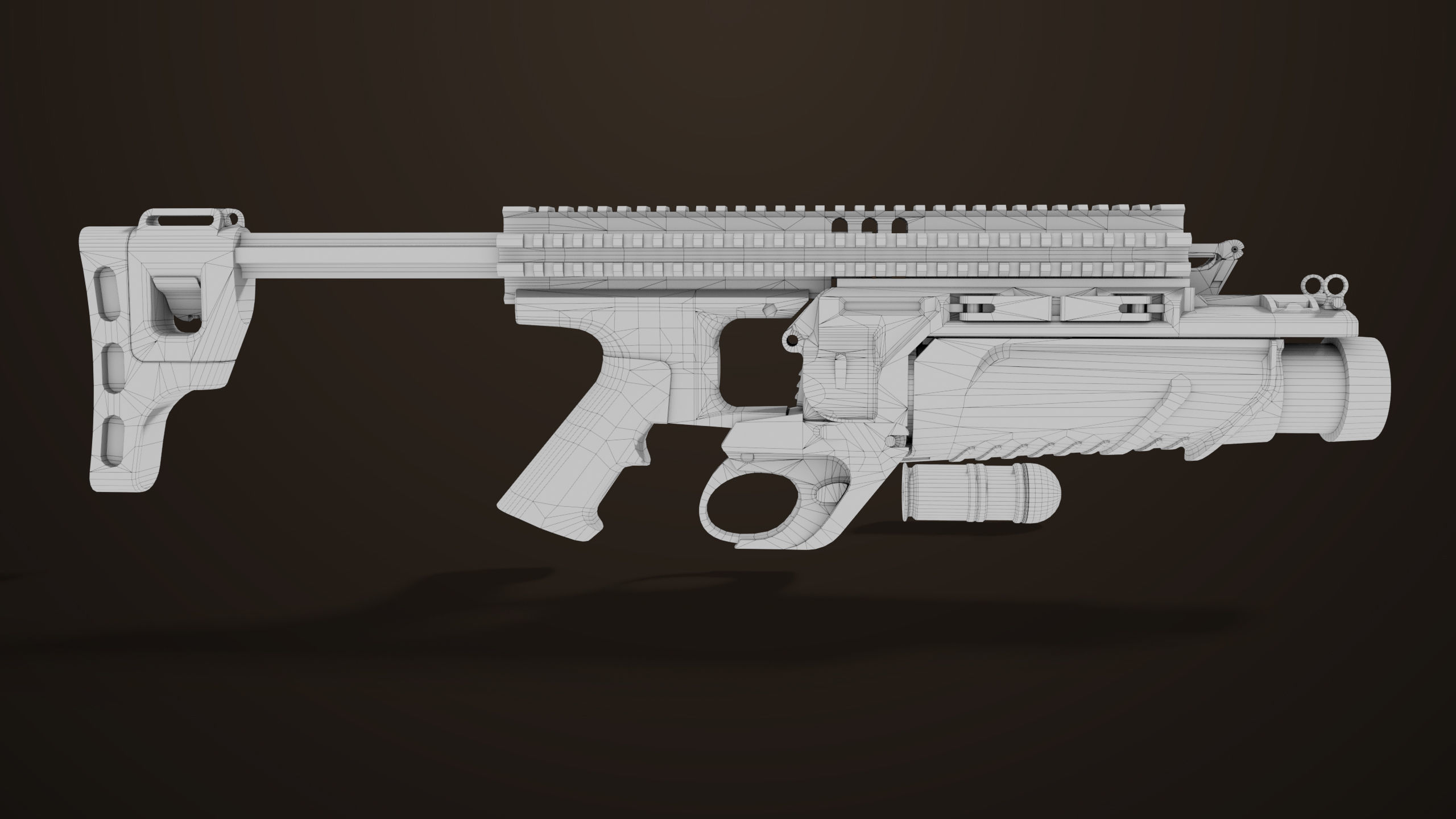 Grenade Launcher 05 Black All PBR Unity UE Textures Low-poly 3D model_37