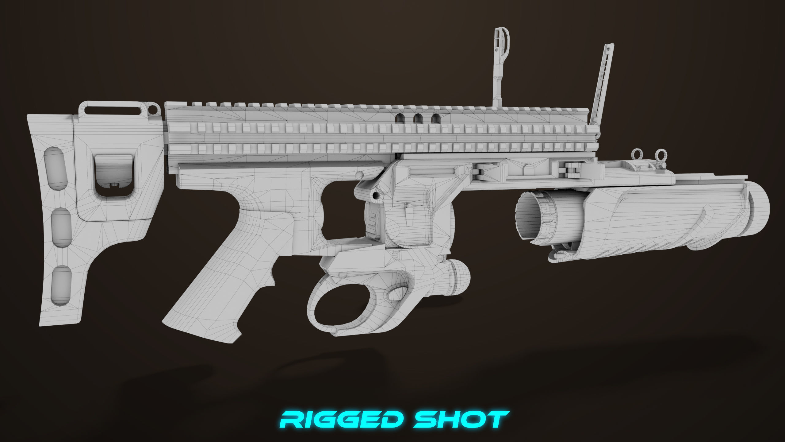 Grenade Launcher 05 Black All PBR Unity UE Textures Low-poly 3D model_58