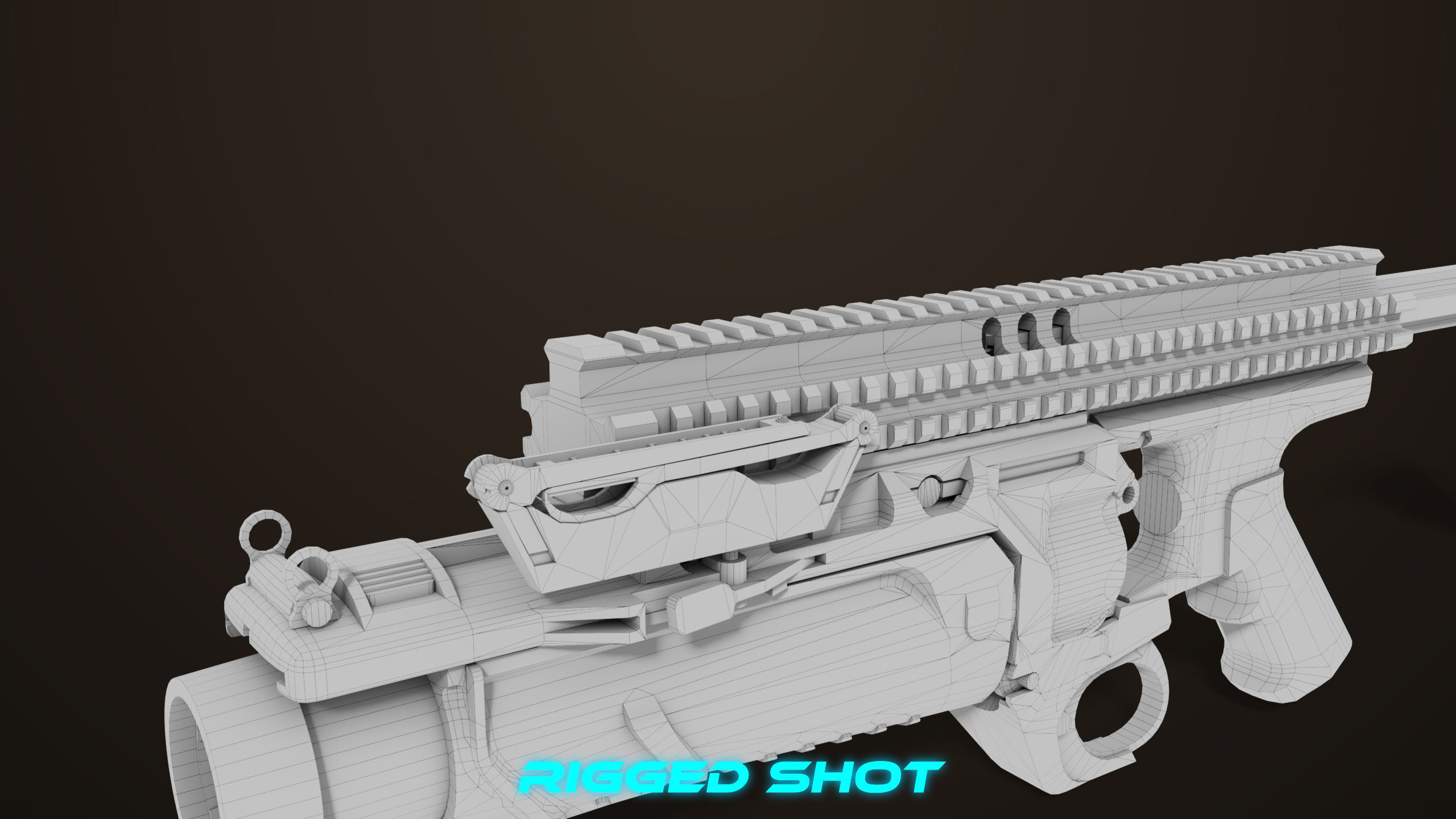Grenade Launcher 05 Black All PBR Unity UE Textures Low-poly 3D model_43