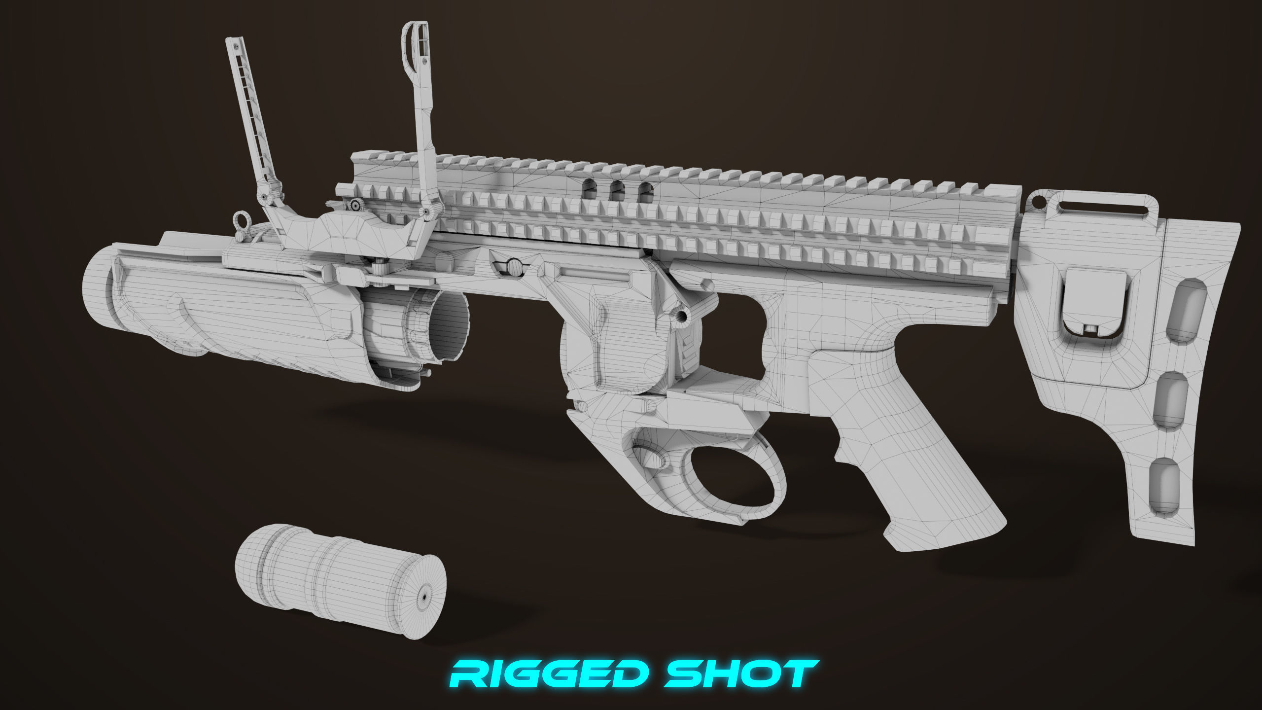 Grenade Launcher 05 Black All PBR Unity UE Textures Low-poly 3D model_59