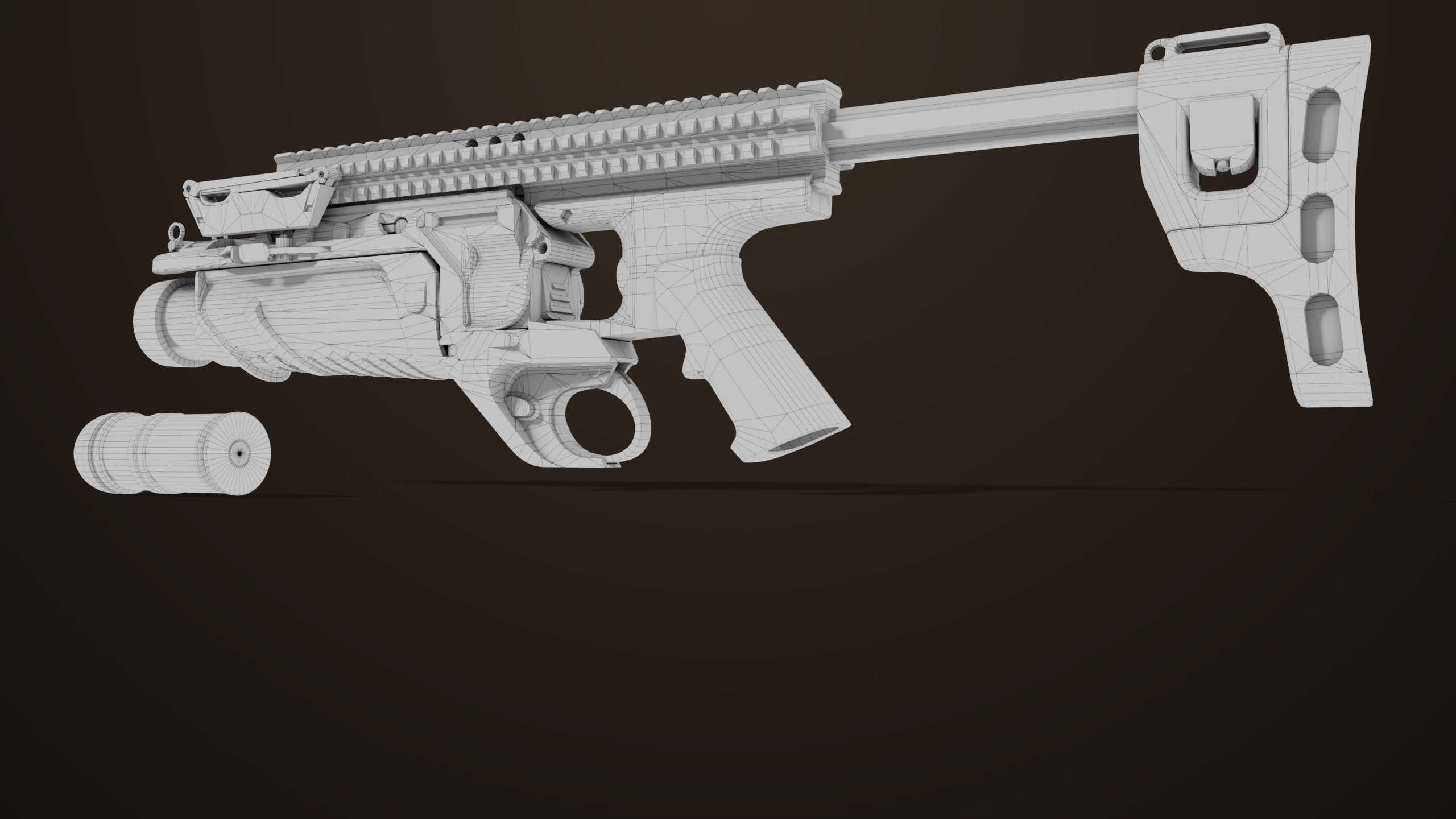 Grenade Launcher 05 Black All PBR Unity UE Textures Low-poly 3D model_41