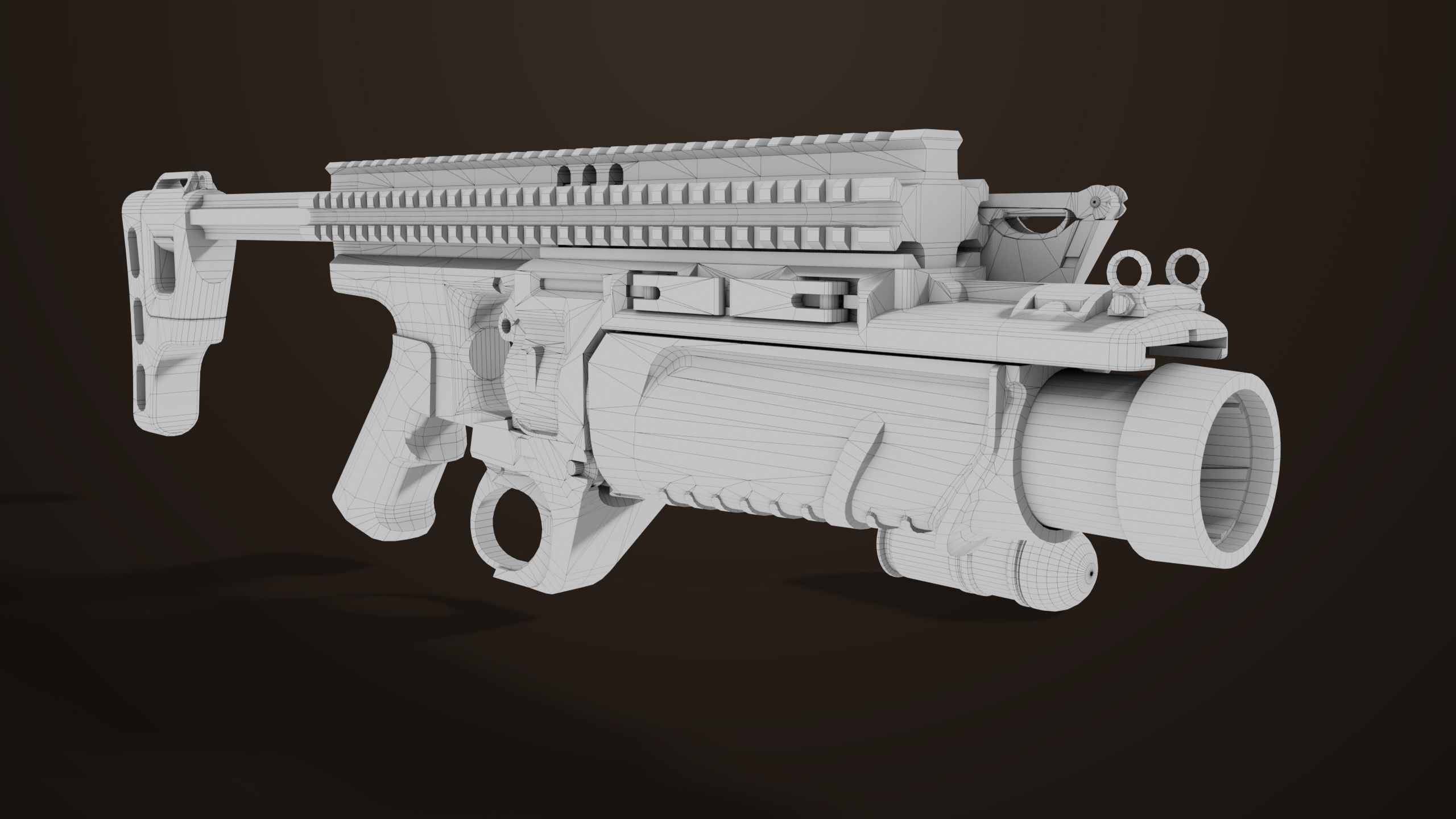 Grenade Launcher 05 Black All PBR Unity UE Textures Low-poly 3D model_36
