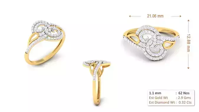Diamond Ring for Women 3D print model