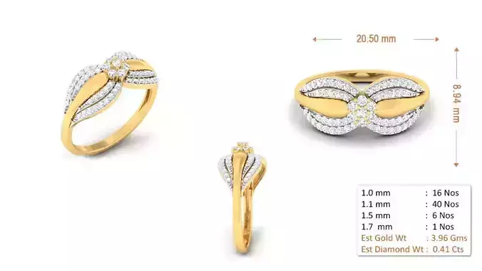 Diamond Ring for Women 3D print model