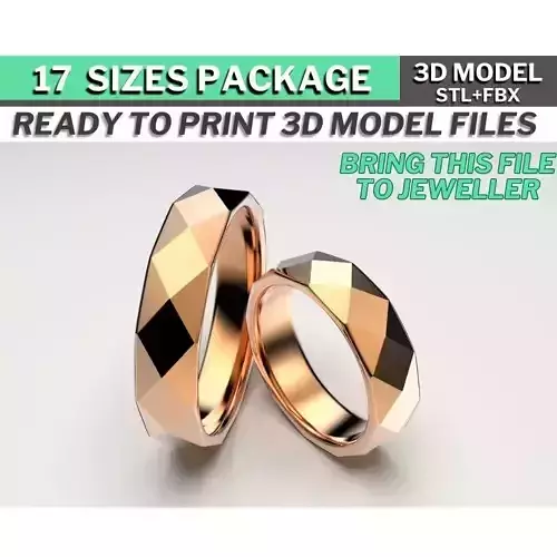 Wedding rings - wedding bands - 3d printable models 3D print model