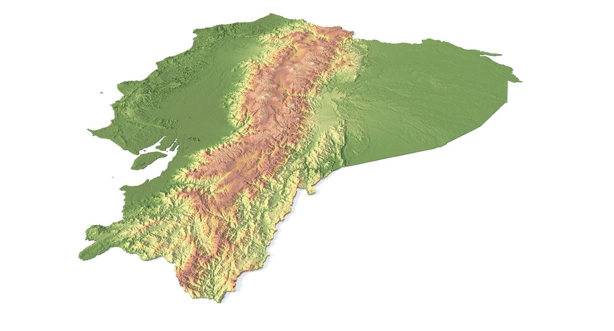 Ecuador Terrain 3D Map 3D model_8