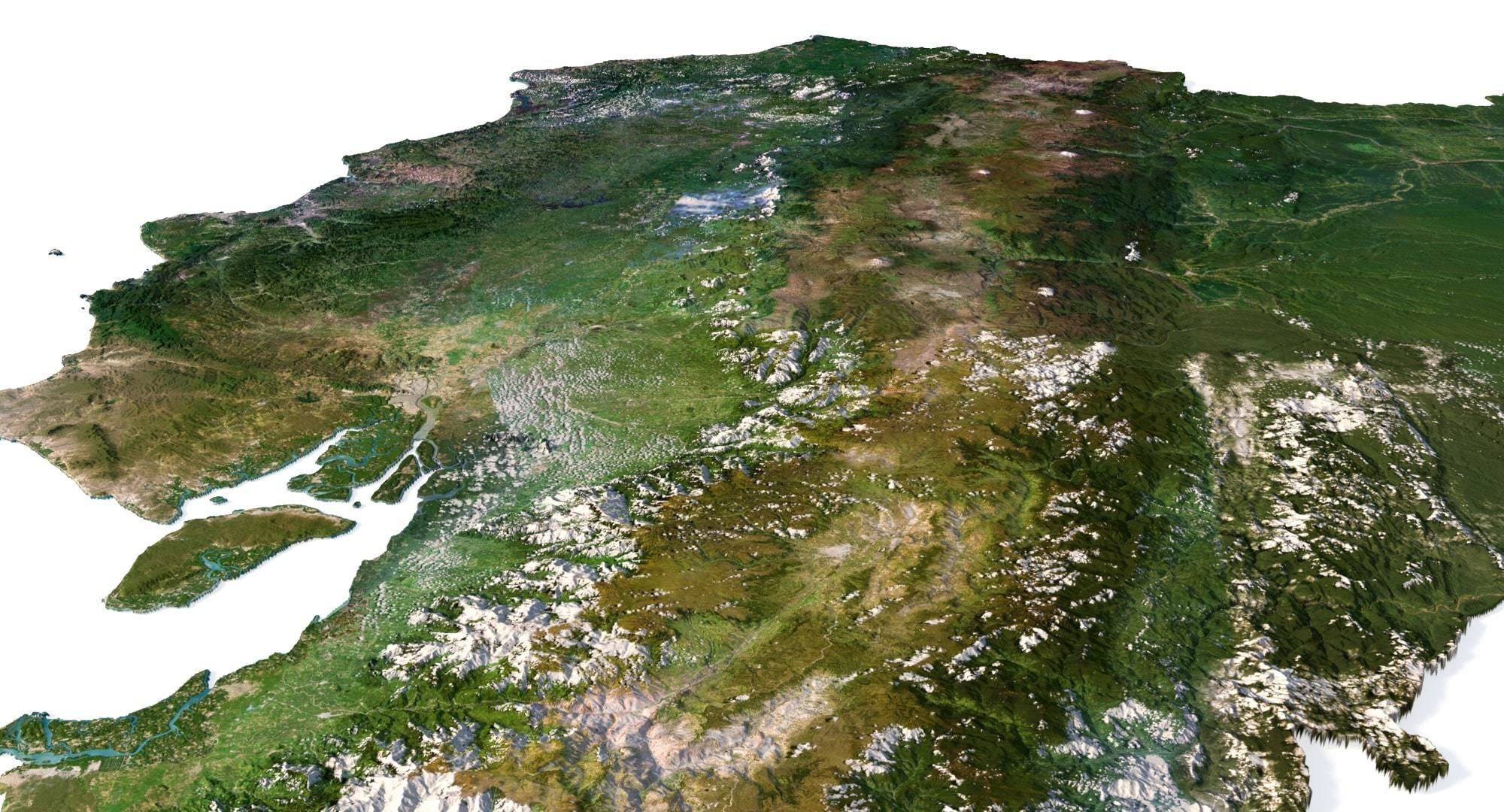Ecuador Terrain 3D Map 3D model_9