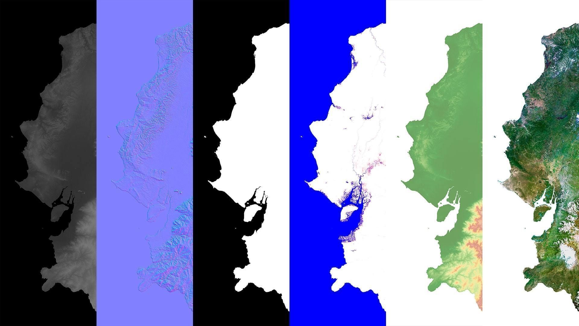 Ecuador Terrain 3D Map 3D model_15