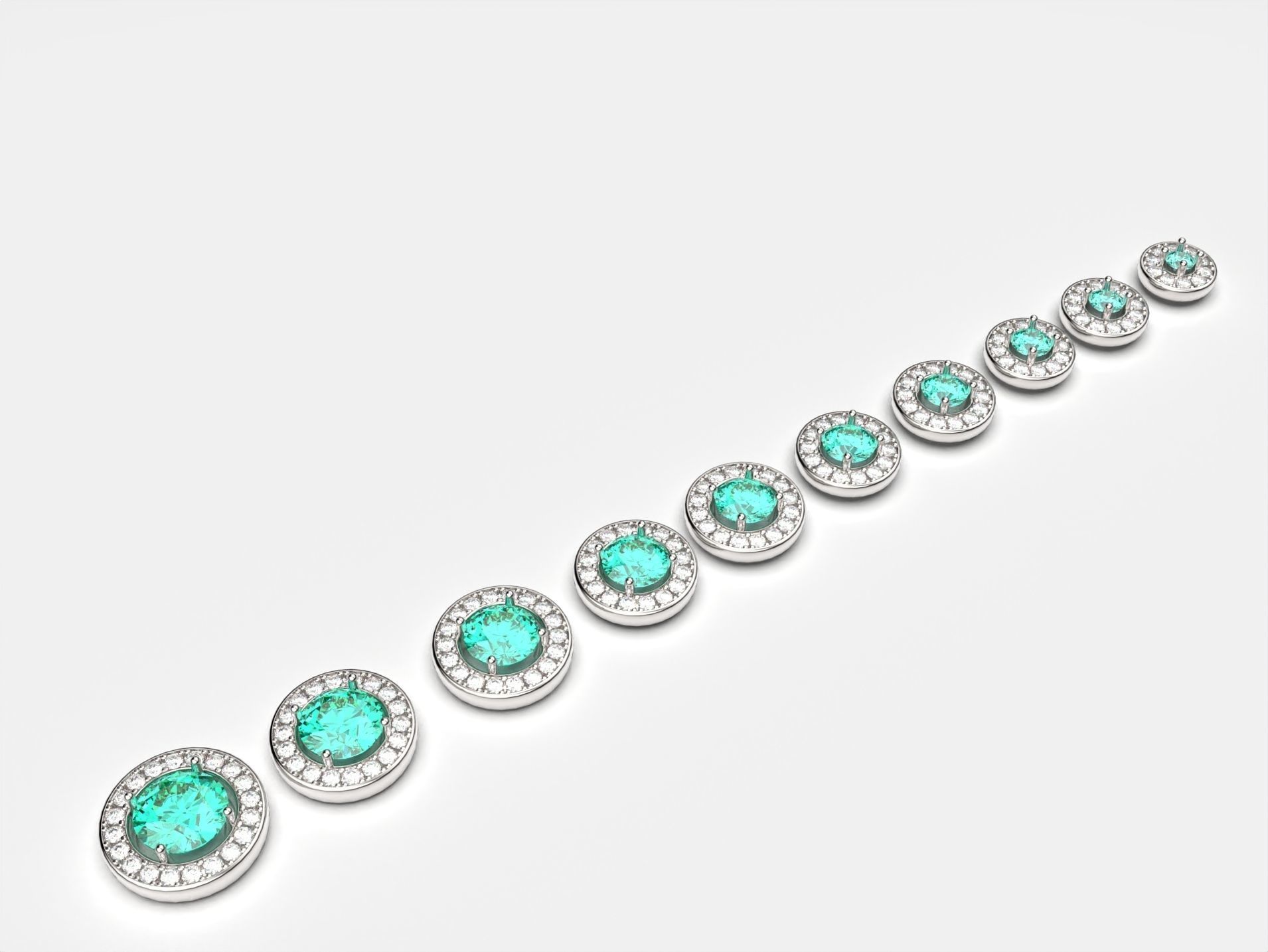 Halo With Round Stone 3d Printable 10pcs studs or pendants 3D print model_10