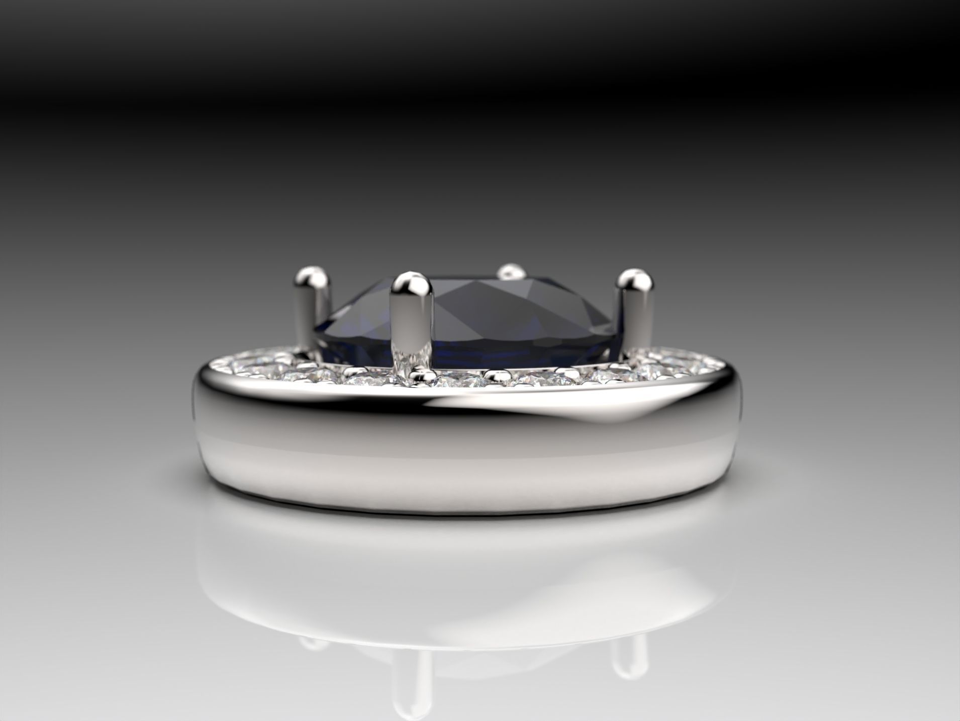 Halo With Round Stone 3d Printable 10pcs studs or pendants 3D print model_9