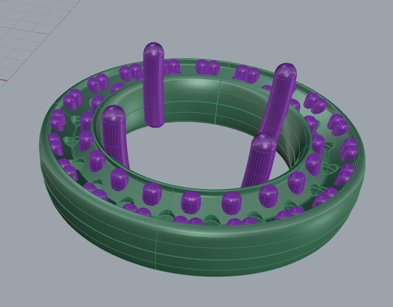 Halo With Round Stone 3d Printable 10pcs studs or pendants 3D print model_4