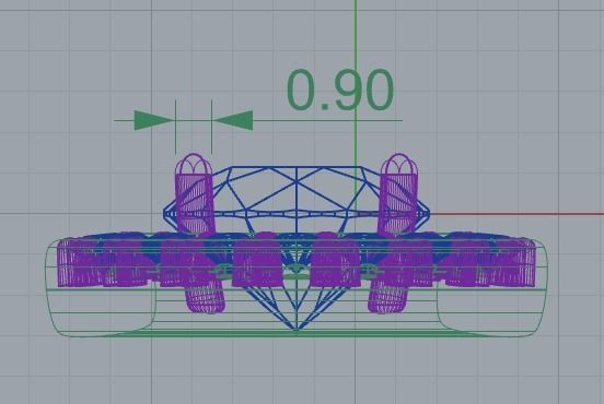 Halo With Round Stone 3d Printable 10pcs studs or pendants 3D print model_5