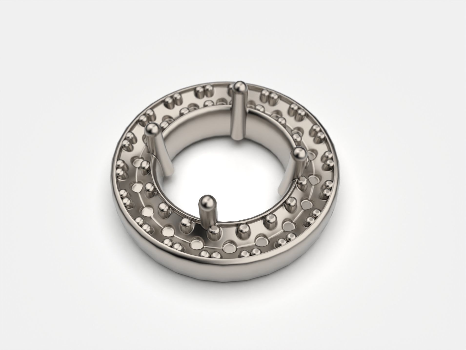 Halo With Round Stone 3d Printable 10pcs studs or pendants 3D print model_8