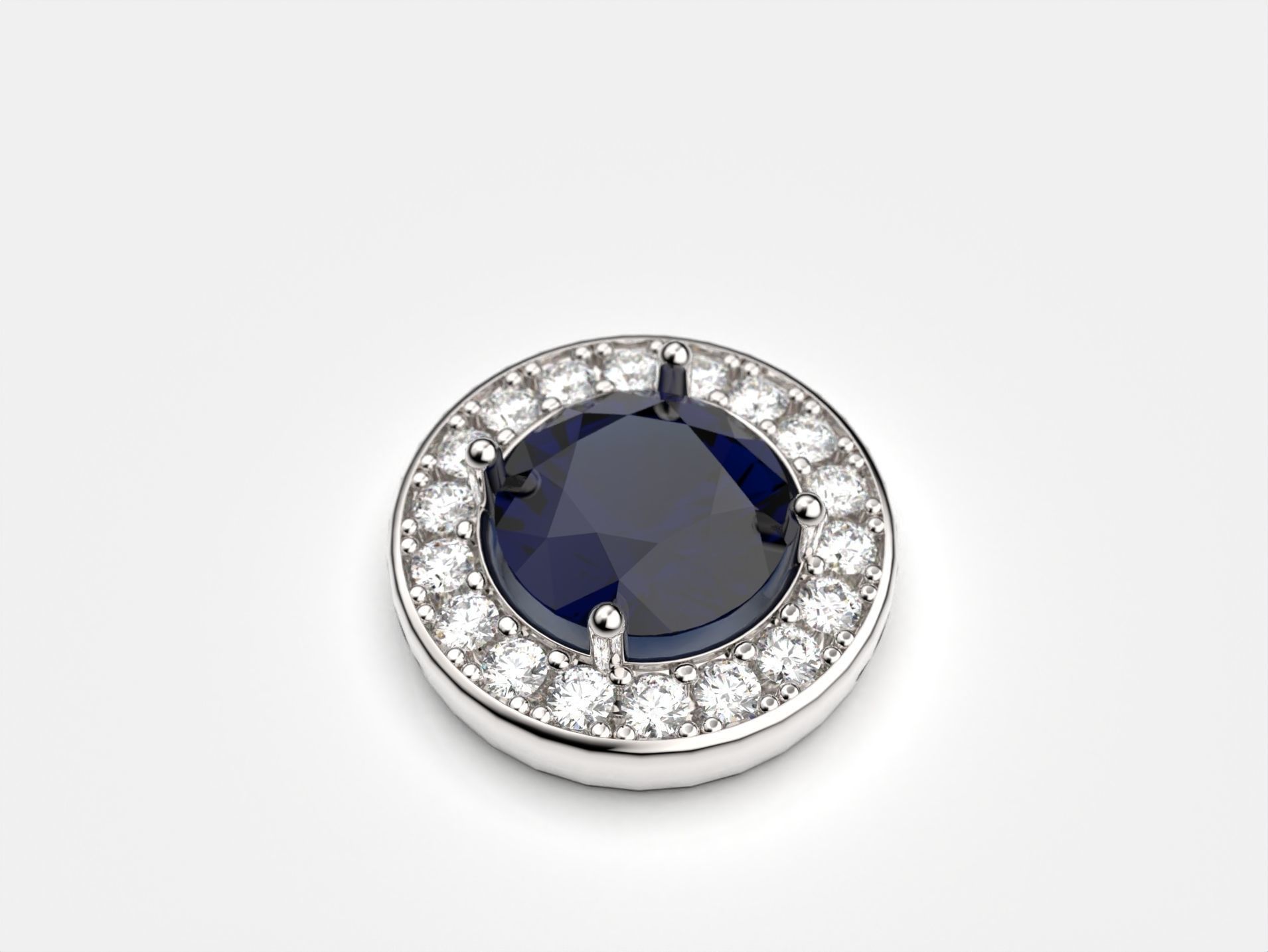 Halo With Round Stone 3d Printable 10pcs studs or pendants 3D print model_6