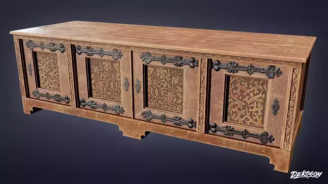 MEDIEVAL - Dresser 01 - LOW POLY