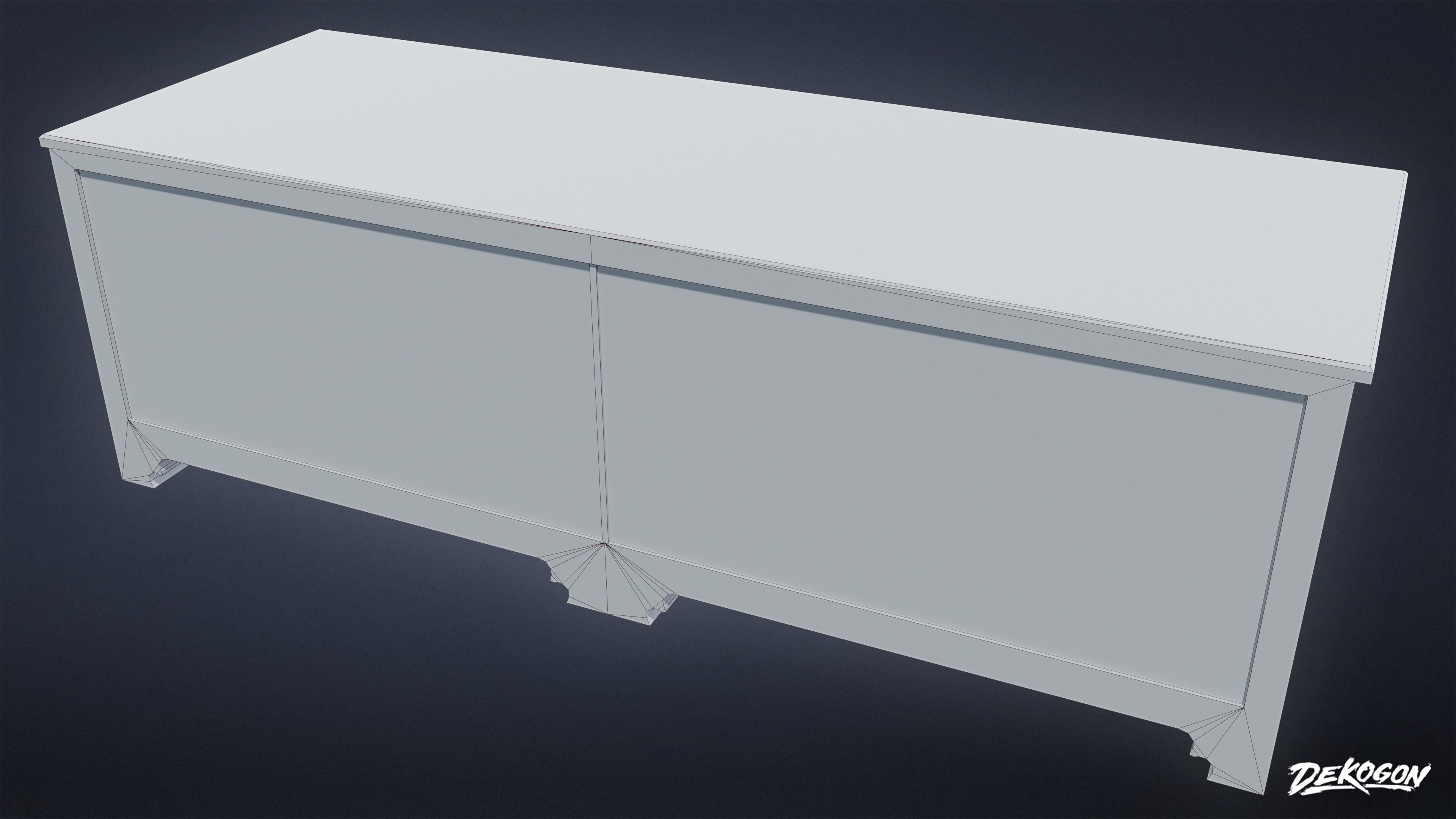 MEDIEVAL - Dresser 01 - LOW POLY Low-poly 3D model_9