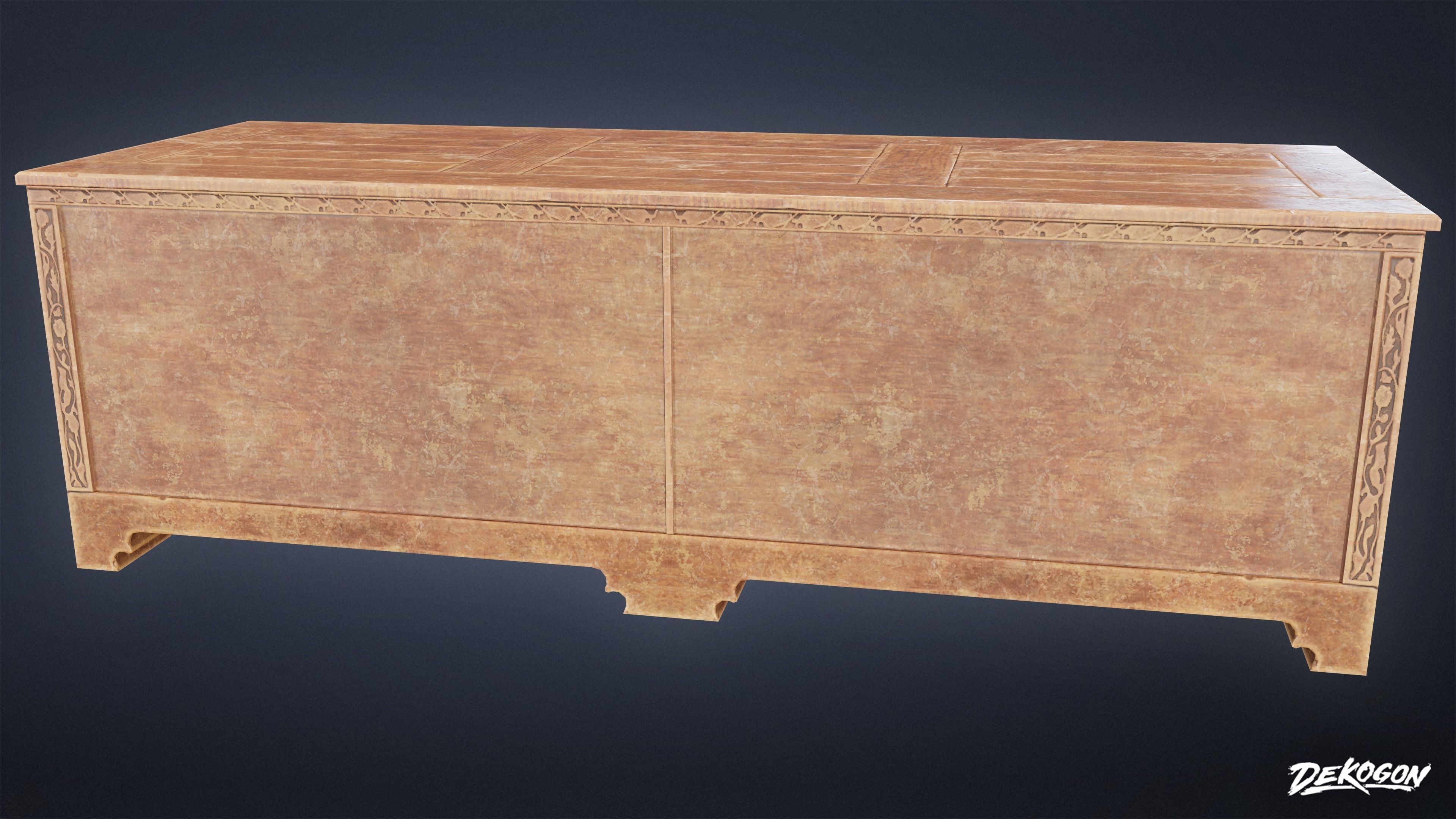 MEDIEVAL - Dresser 01 - LOW POLY Low-poly 3D model_3
