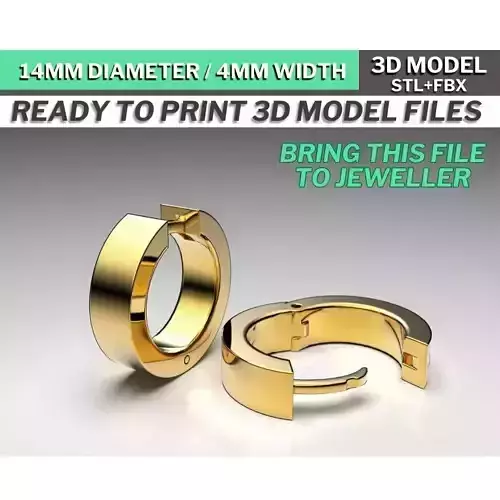 Round Earrings 3d printable model EA-09-2