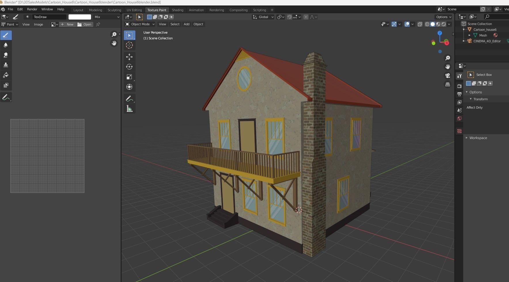 Cartoon House 6 Low-poly 3D model_10