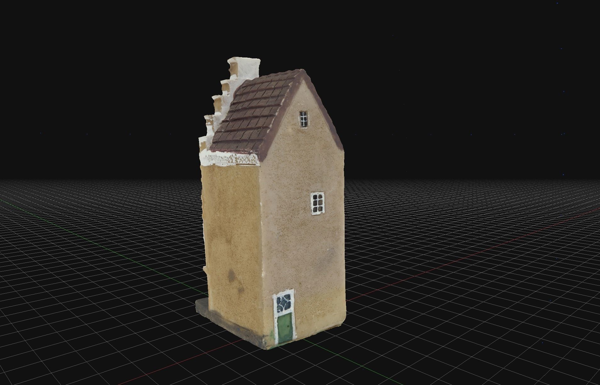 House 3 old hand made stone house based of off Amsterdam 3D model_2