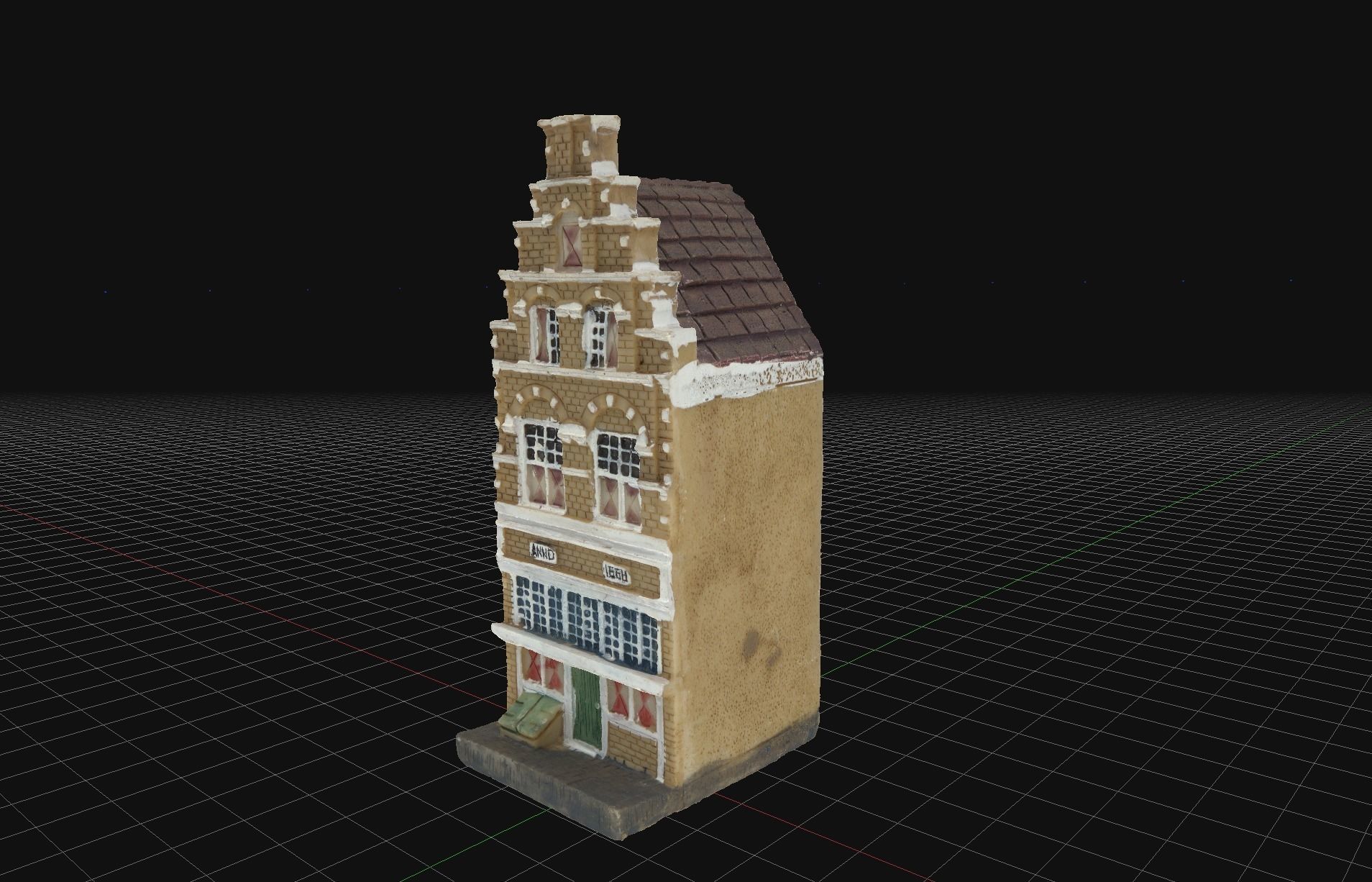 House 3 old hand made stone house based of off Amsterdam 3D model_1