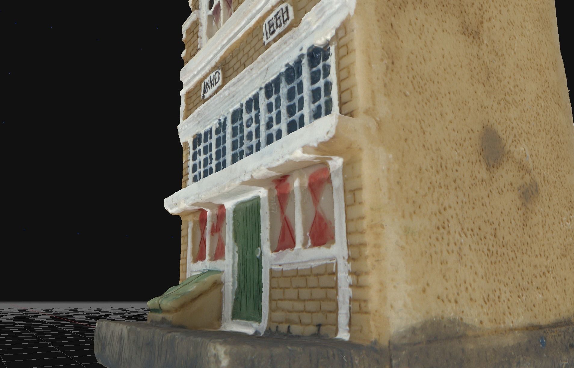 House 3 old hand made stone house based of off Amsterdam 3D model_5