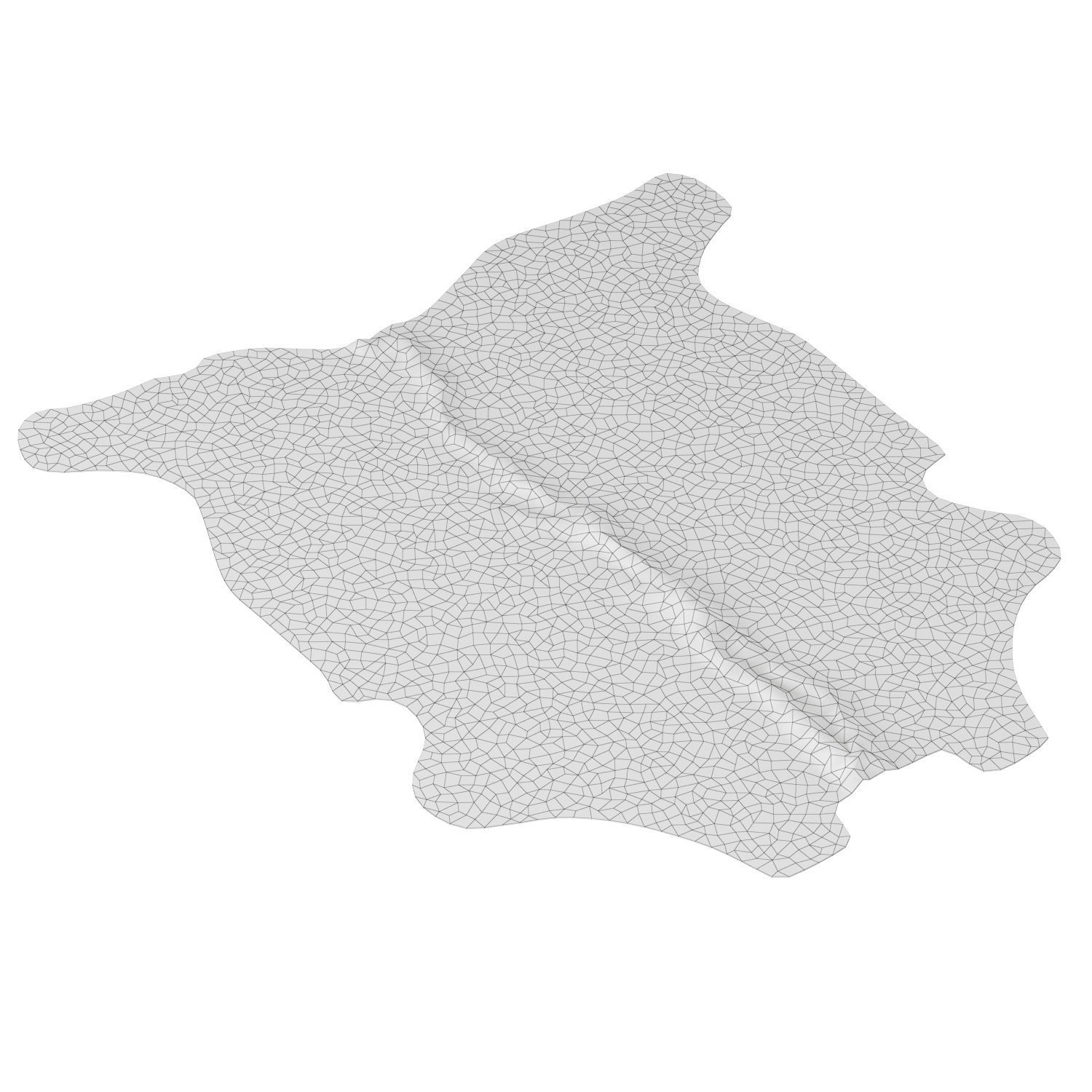 Black and White Cowhide Rug B6159 3D model_6