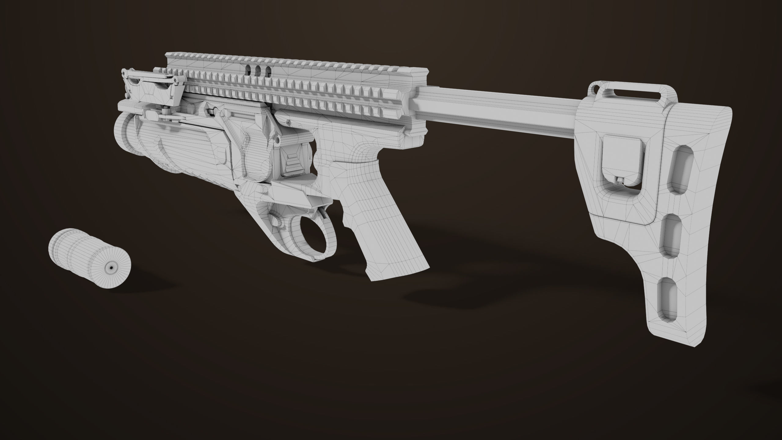 Grenade Launcher 05 Brown All PBR Unity UE Textures Low-poly 3D model_39