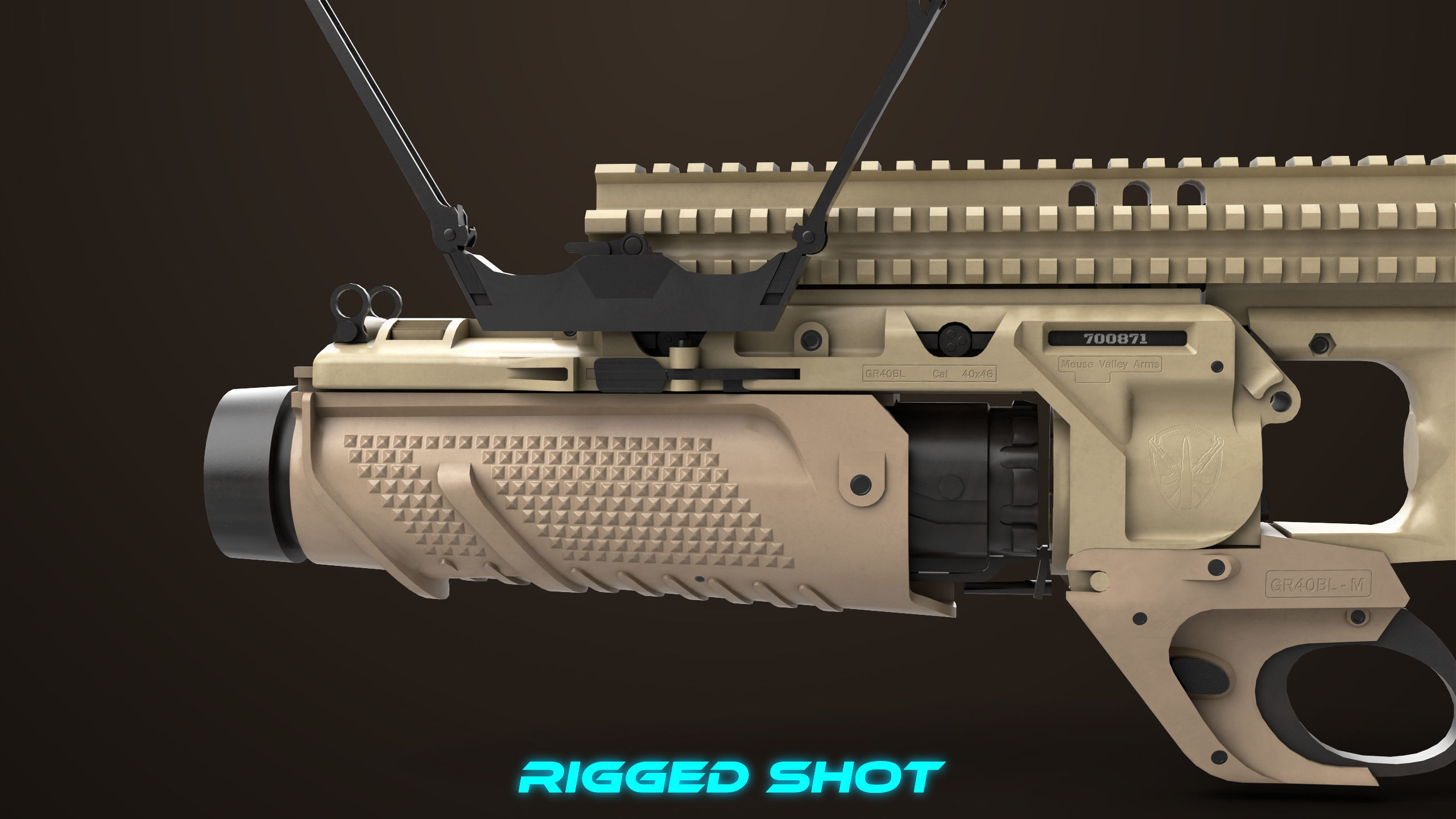 Grenade Launcher 05 Brown All PBR Unity UE Textures Low-poly 3D model_28