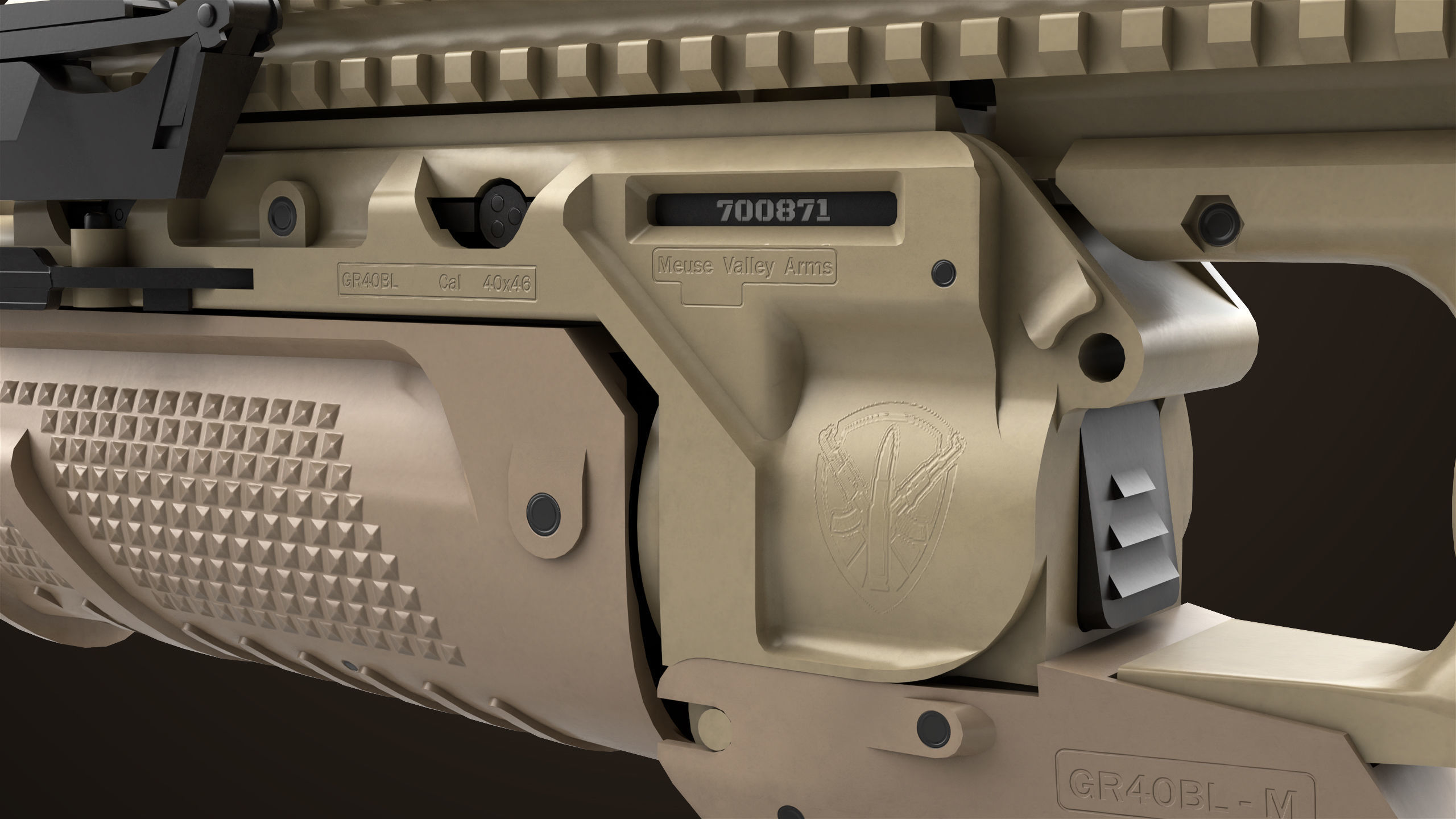 Grenade Launcher 05 Brown All PBR Unity UE Textures Low-poly 3D model_21